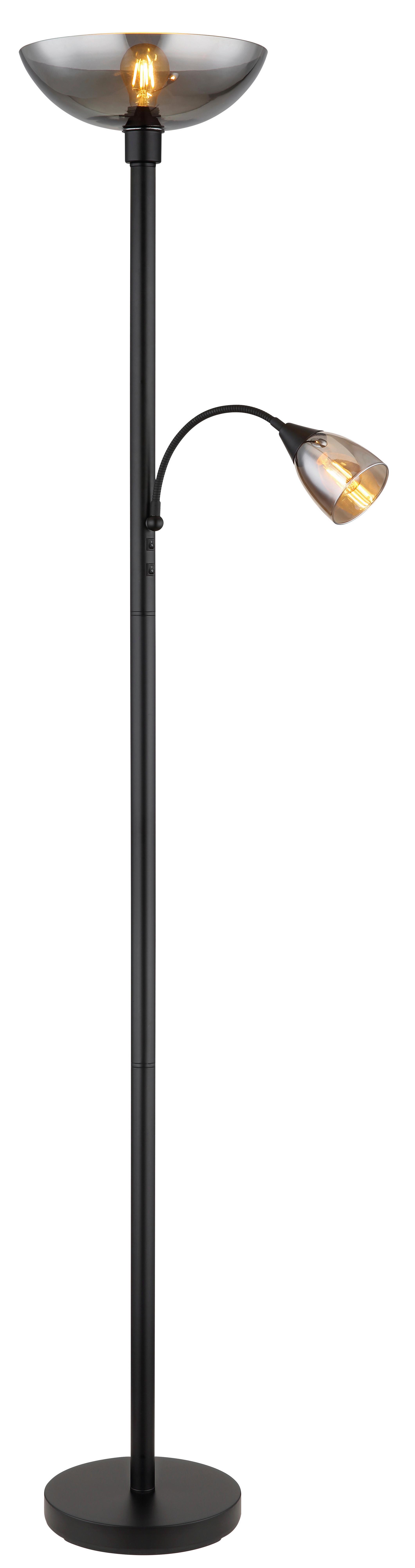 Állólámpa 58903 - világosszürke/fekete, Konventionell, textil/Üveg (30/178cm) - Globo