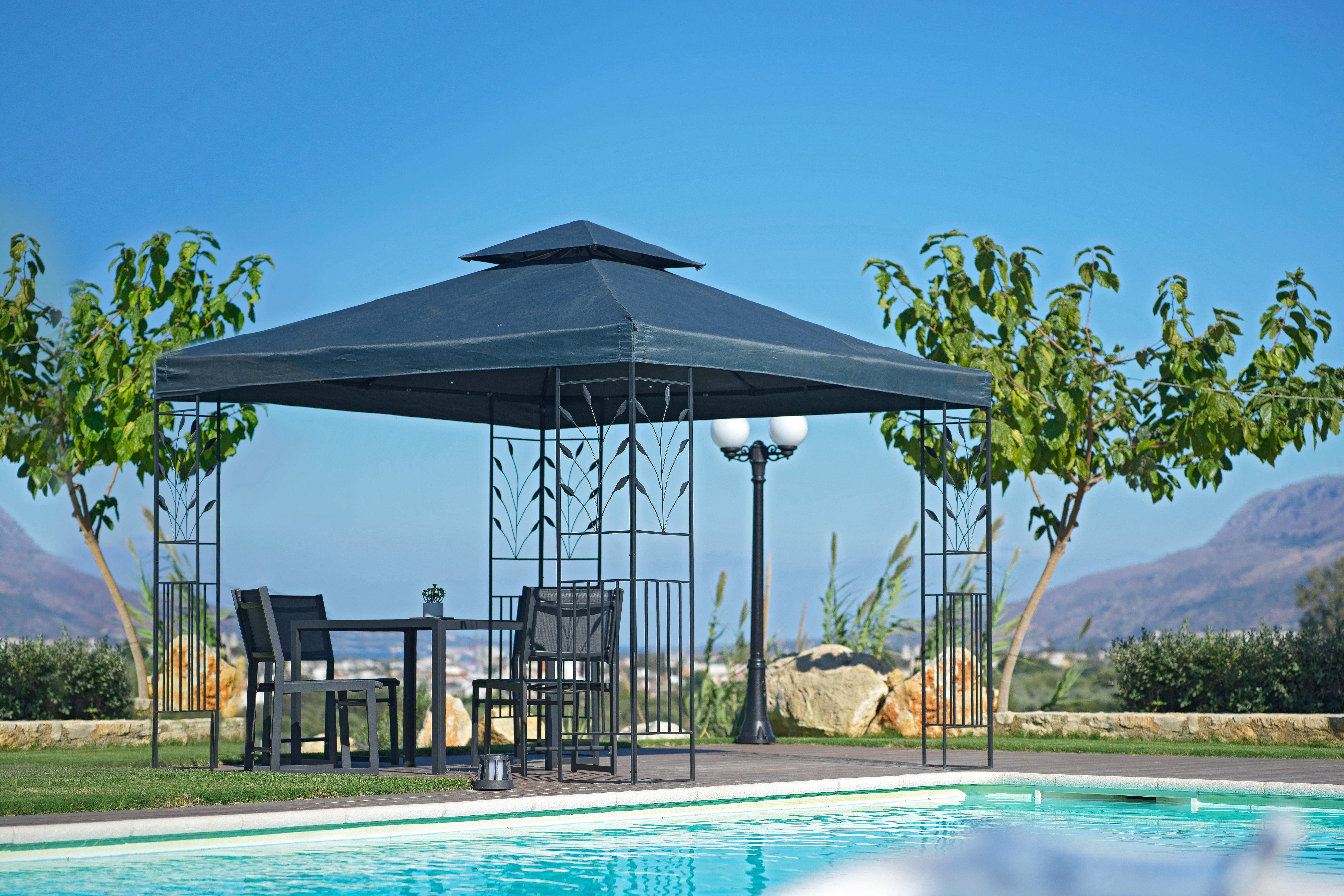 Pavillon Lana in Anthrazit - Dunkelgrau, MODERN, Textil (297/297/267cm) - Modern Living