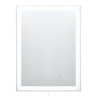 Wandspiegel in Grau inkl. LED 'Mirror Clock' - Silberfarben/Grau, Basics, Glas/Holzwerkstoff (60/80/3cm)