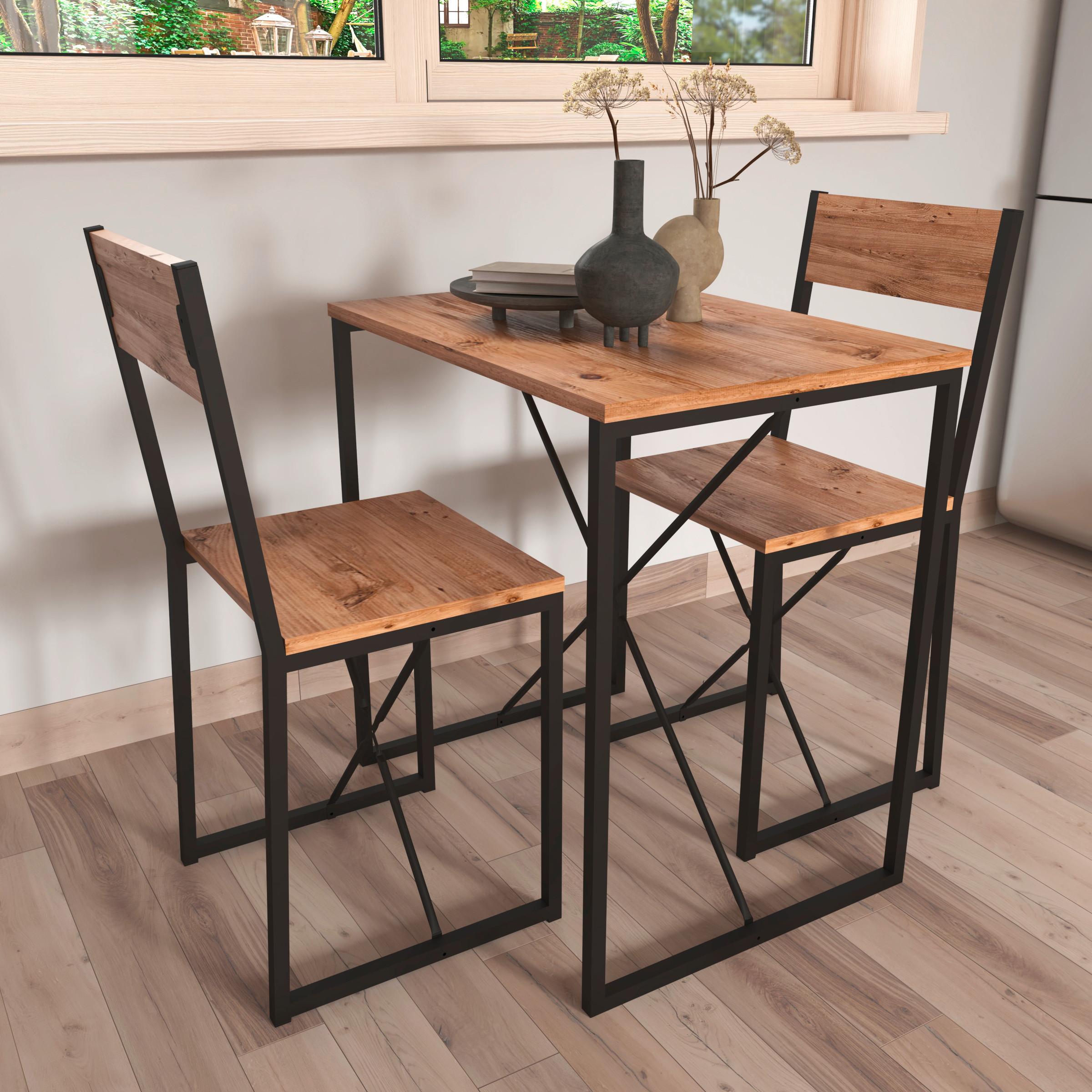 ESSTISCH INSASI M - Honigeiche/Schwarz, Design, Holzwerkstoff/Metall (72,8/52,7/84,7cm) - MID.YOU