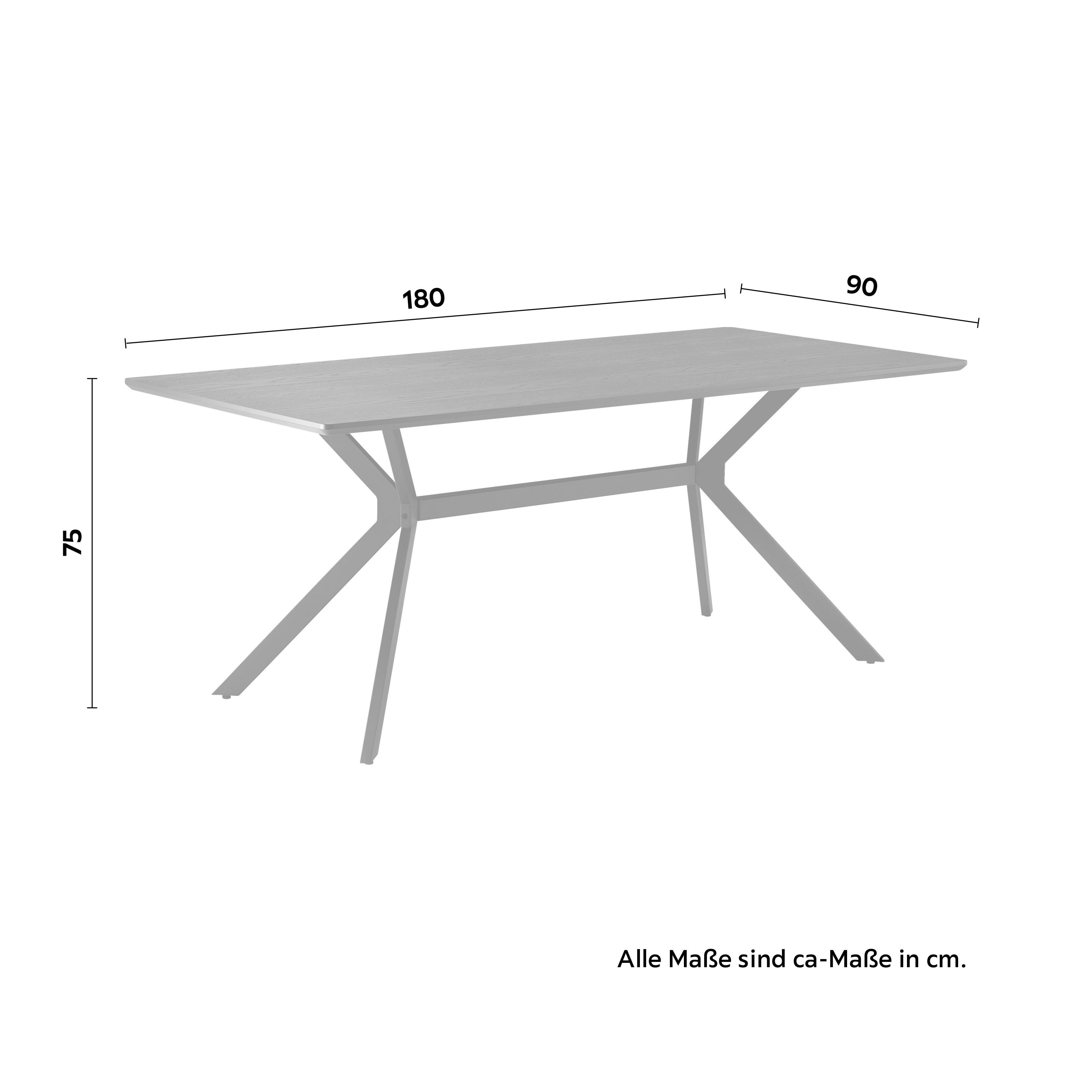 Esstisch in Schwarz - Schwarz, Modern, Holzwerkstoff/Kunststoff (180/75/90cm) - Mömax