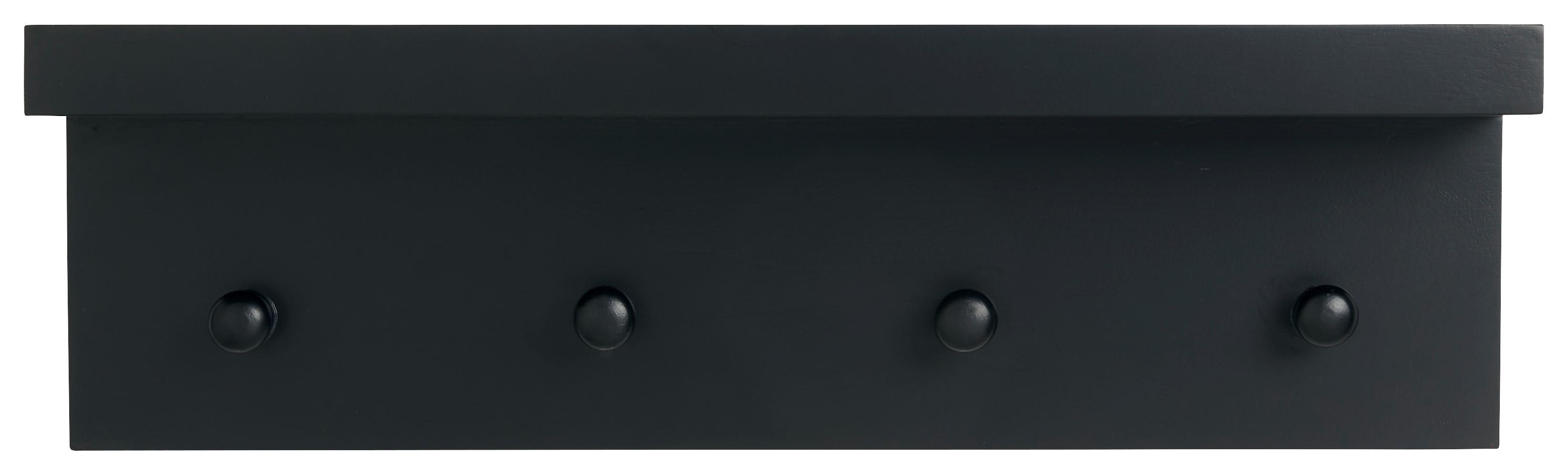 Wandgarderobe in Schwarz - Schwarz, MODERN, Holzwerkstoff (40/12/10cm) - Mömax