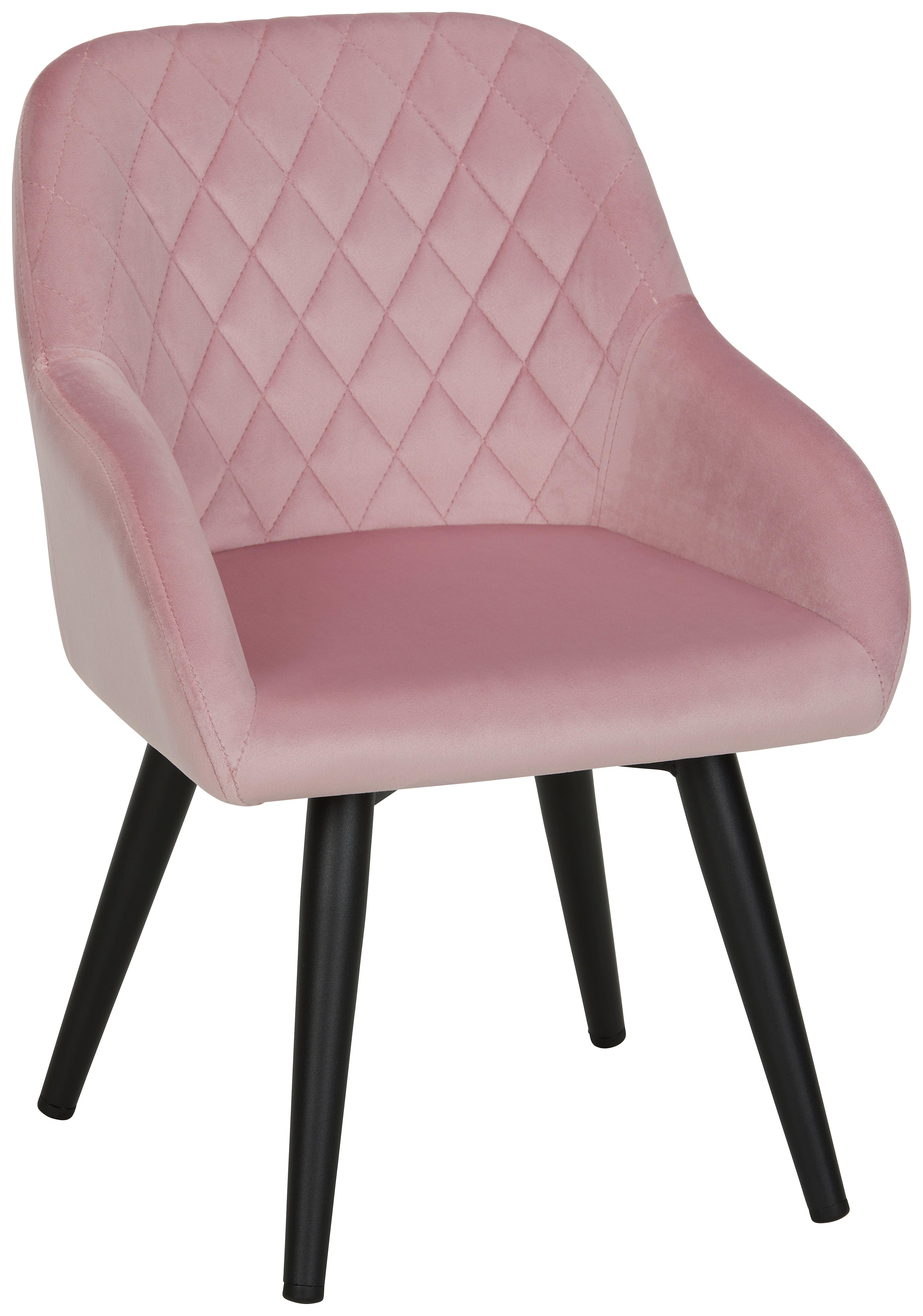 Kinderstuhl Mahe in Rosa Samtbezug - Rosa, KONVENTIONELL, Holz/Textil (32/55/33cm) - Mömax