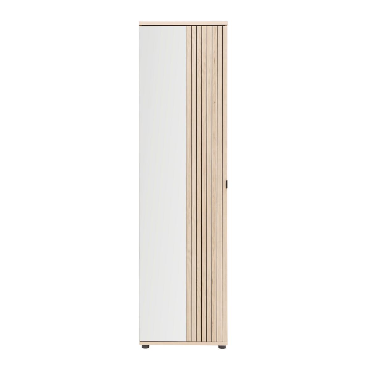 Garderobenschrank Pisa Taupe/Eichefarben - Taupe/Eichefarben, MODERN, Holzwerkstoff/Metall (55/202/38cm) - Mömax