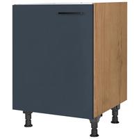 Spülenunterschrank Easytouch Blau - Blau/Eichefarben, MODERN, Holzwerkstoff/Metall (60/87/56cm) - Nobilia