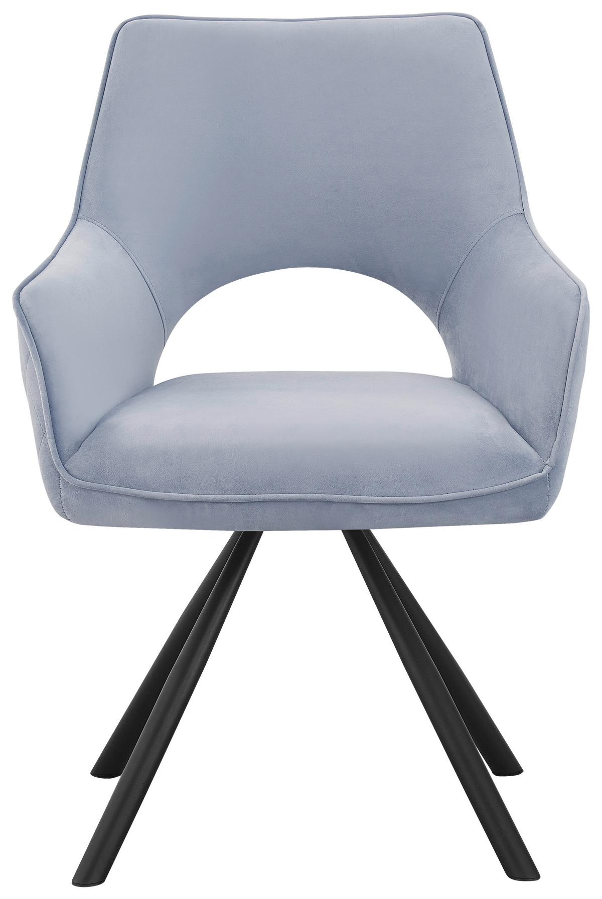 KRZESŁO Z PODŁOKIETNIKAMI JACK -HOM IN EXKLUSIV- - czarny/jasnoniebieski, Design, metal/tkanina (60/85/63cm) - Hom`in