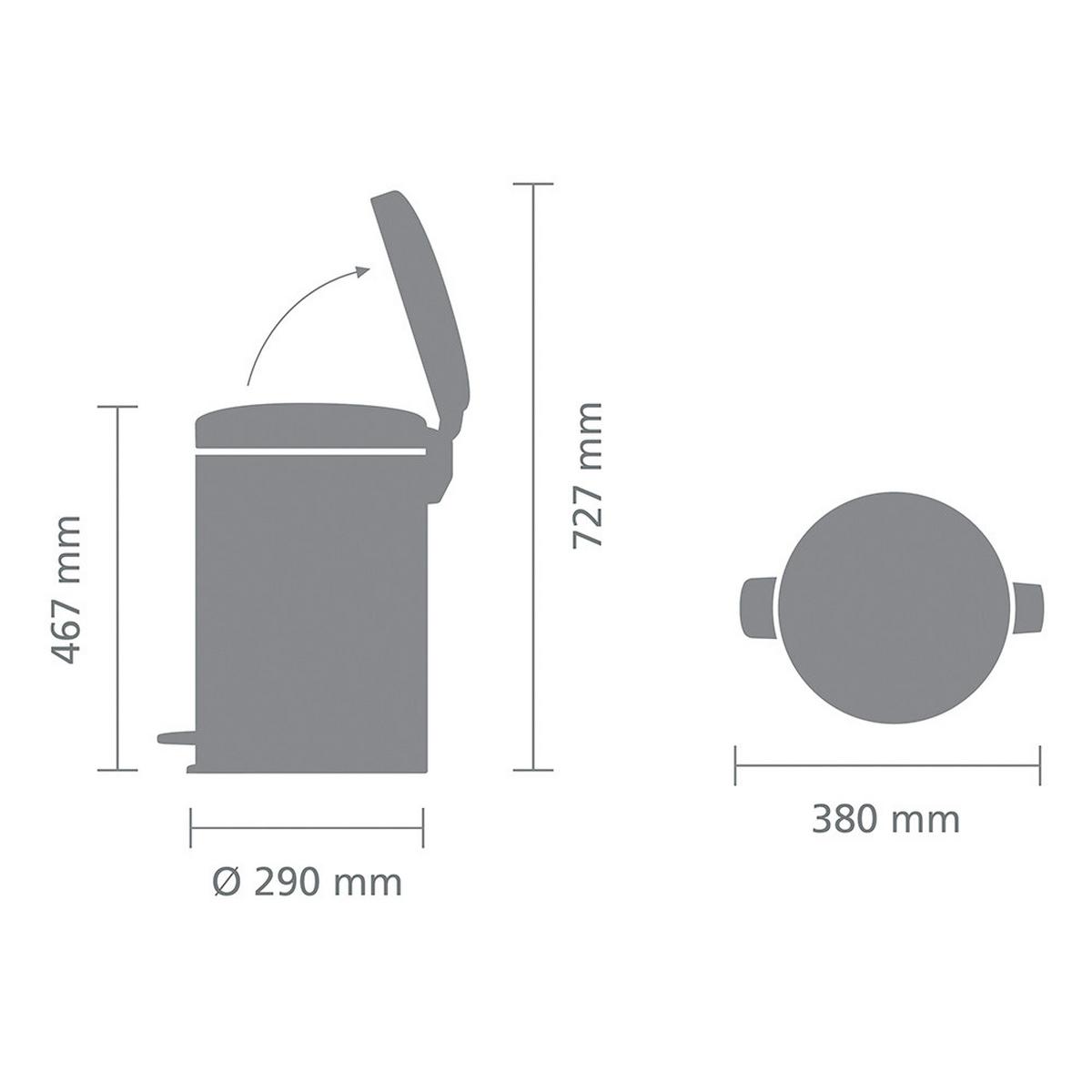 KOSZ NA ODPADY 111846 - biały, Design, tworzywo sztuczne/metal (29/46,7/38cm) - Brabantia