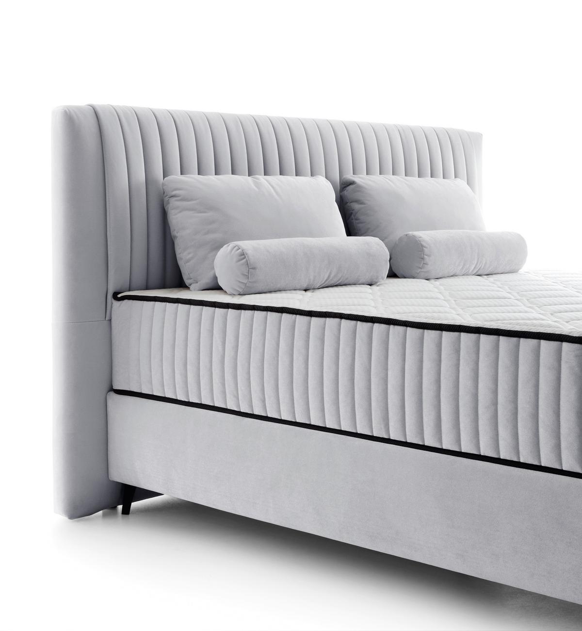 PAT BOX DREAM - gri deschis, Modern, lemn/textil (140/200cm) - Premium Living