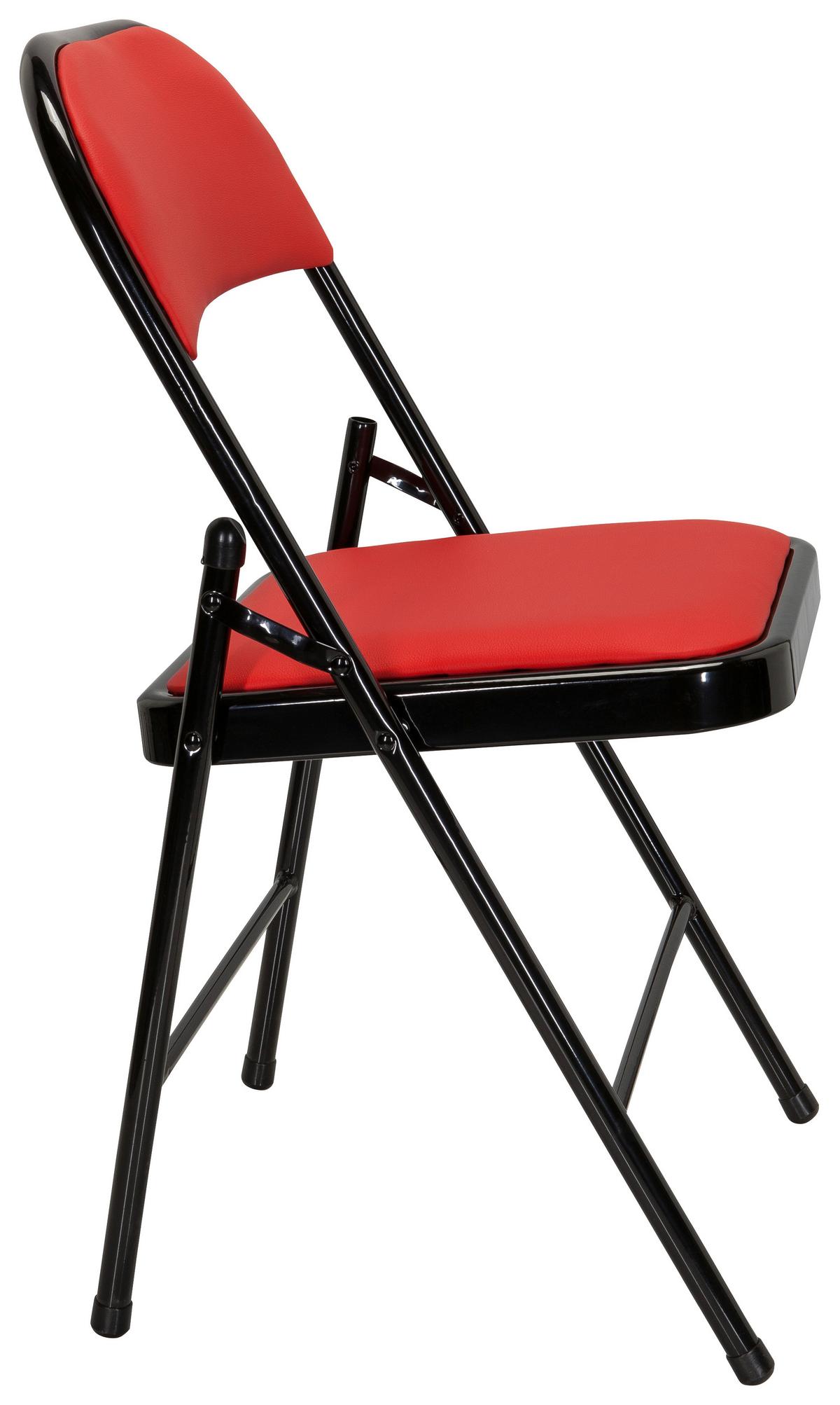 Zložljiv Stol Tudela Pu, Rdeča - rdeča/črna, Basics, kovina/tekstil (44/80/49cm) - MID.YOU