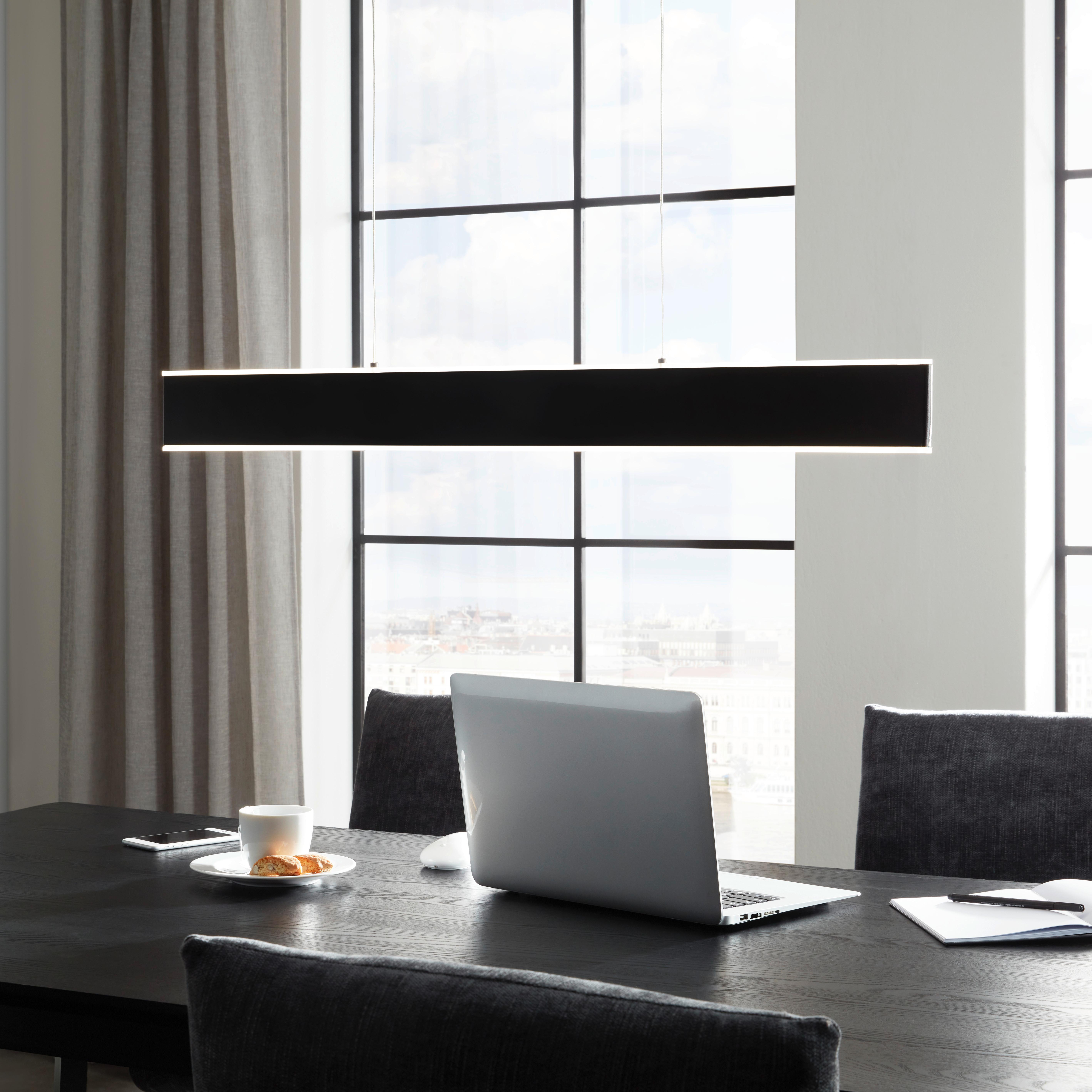 Viseča Led-svetilka Saki - črna, Moderno, kovina/umetna masa (90cm) - Premium Living