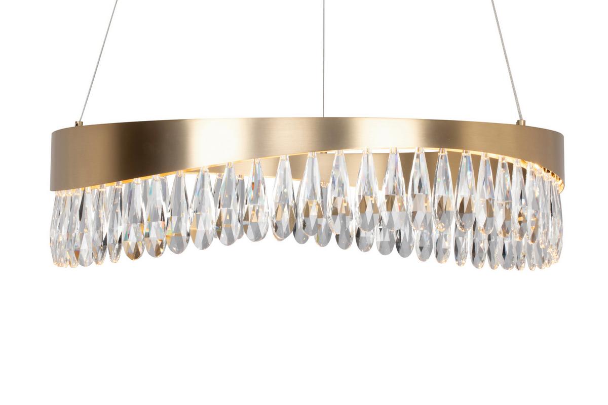 LAMPA WISZĄCA LED FERRARA - kolor złoty, Design, metal (60/150cm) - Glandor