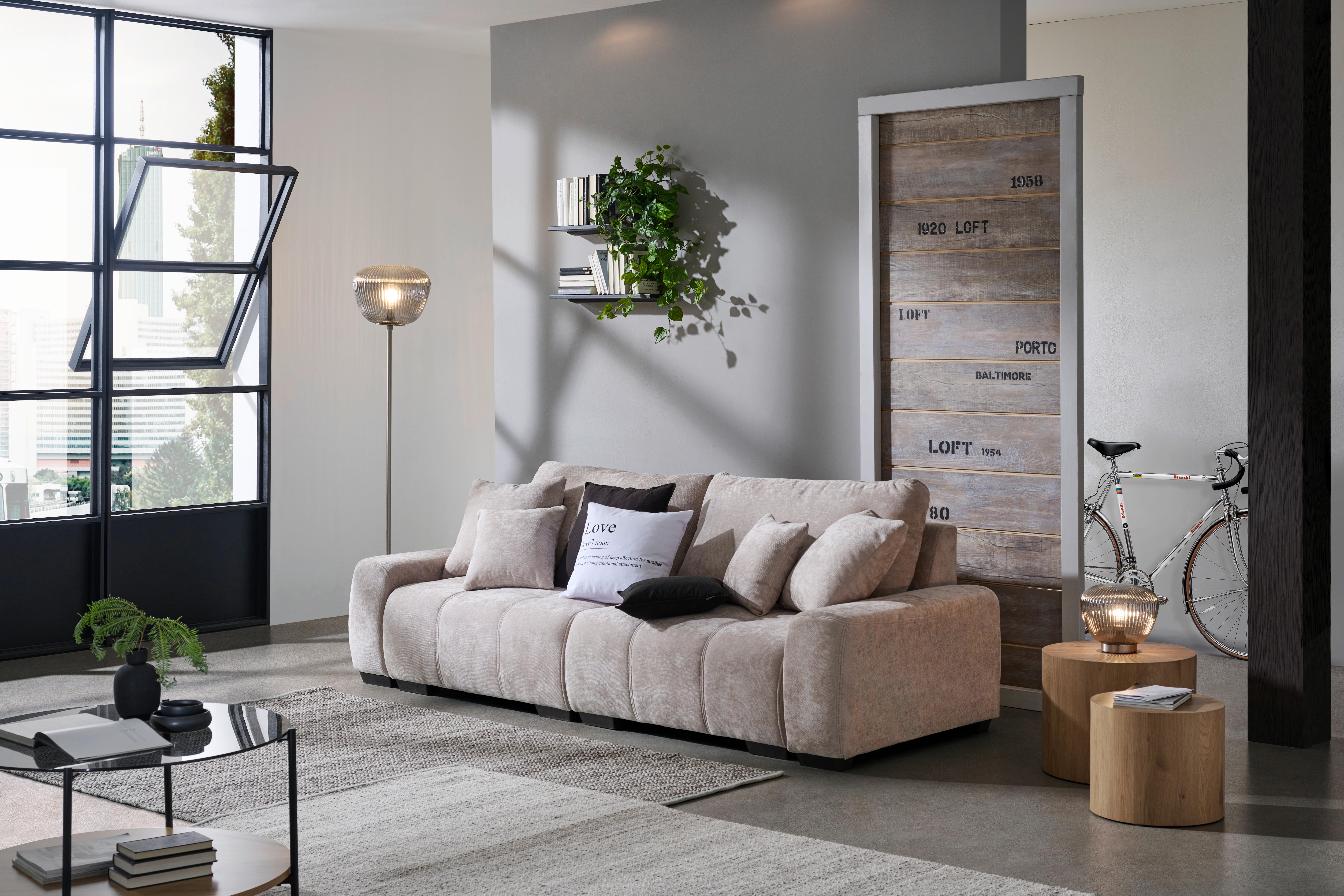 Mega Sofa Toledo - tamno smeđa/bež, Konvencionalno, tekstil/plastika (250/100/90cm) - Best Price