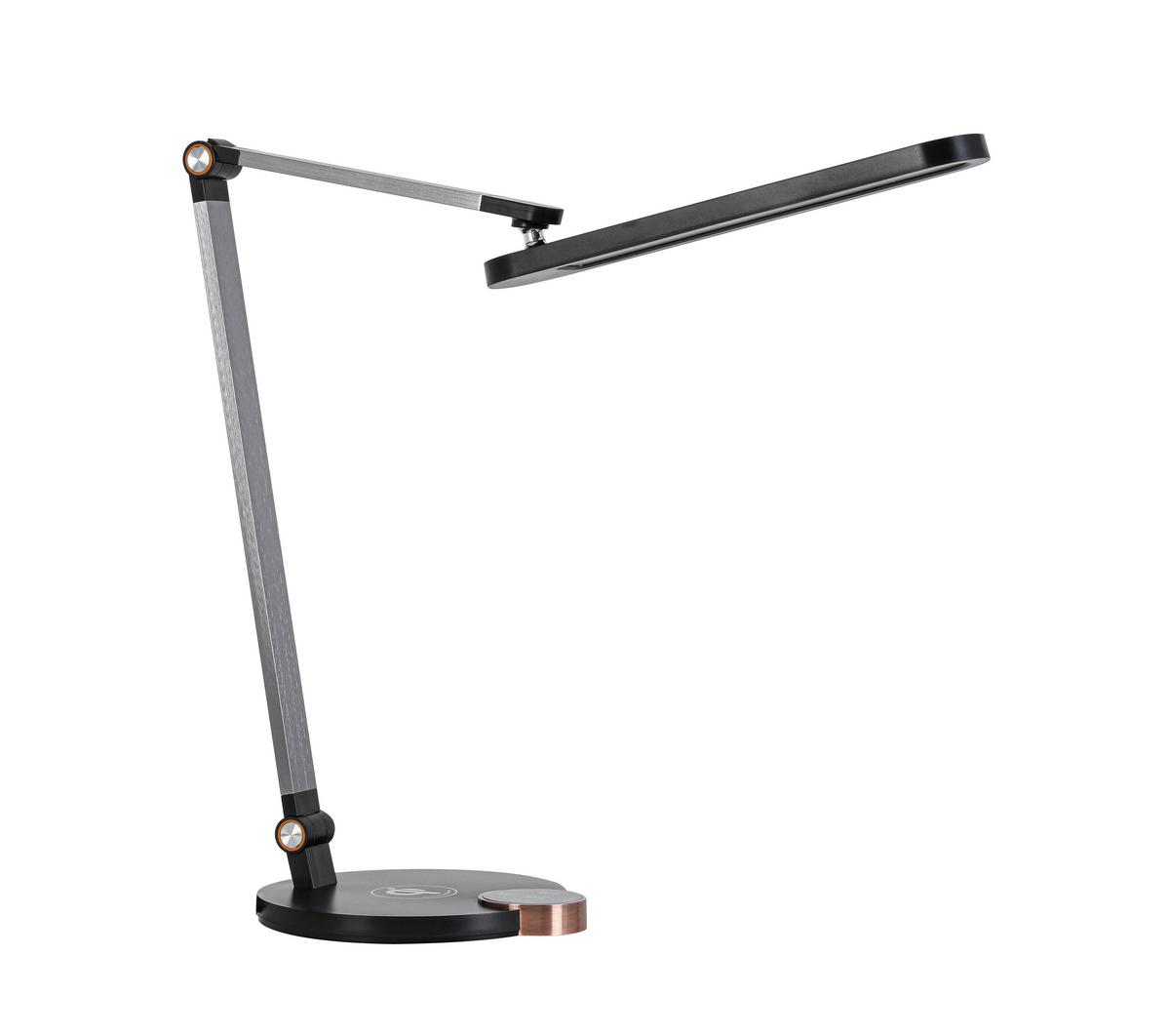 Led-svetilka Za Pisalno Mizo Rink - črna/barve aluminija, Moderno, kovina/umetna masa (37/20/40-70cm) - Mömax