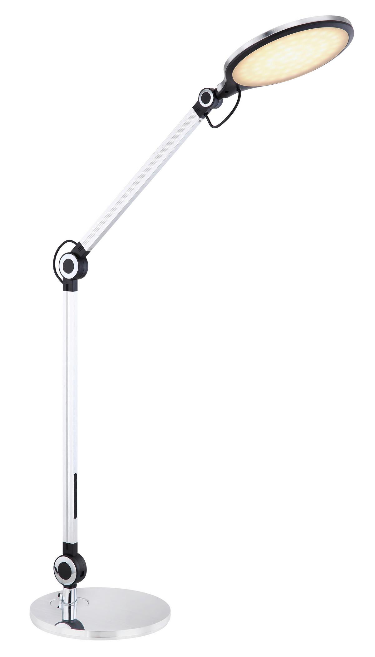 LED-Schreibtischleuchte 58421S in Weiß max. 10 Watt - Silberfarben, Design, Kunststoff/Metall (55,7/20/103,5cm) - Globo