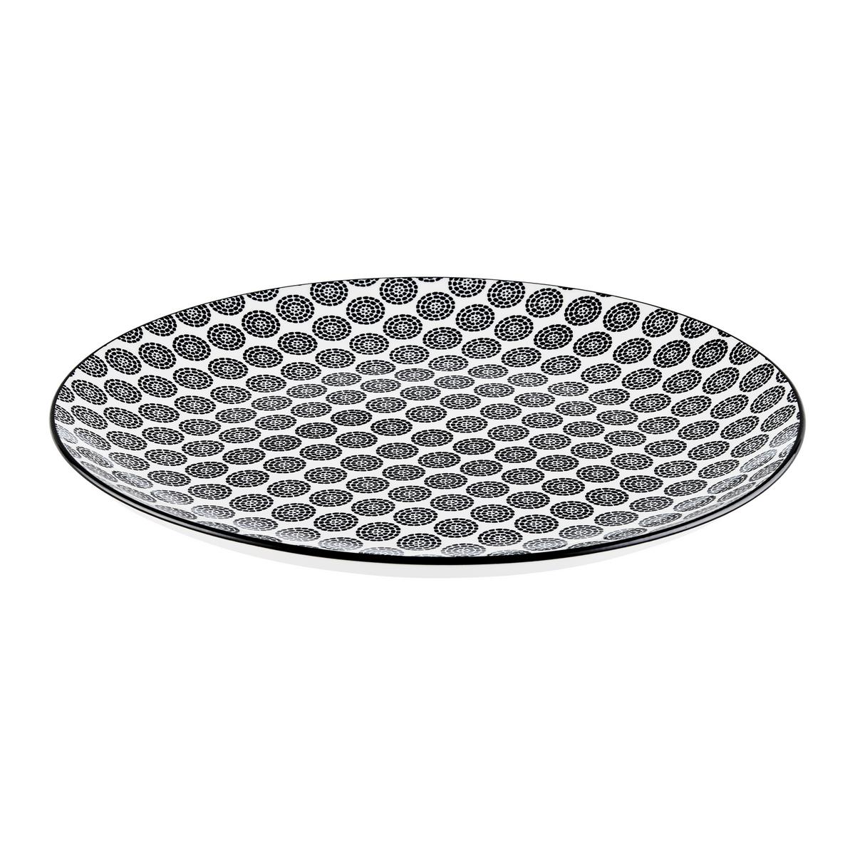 Speiseteller Shiva Schwarz/Weiss - Weiss/Schwarz, Lifestyle, Keramik (27/2,cm) - Mömax