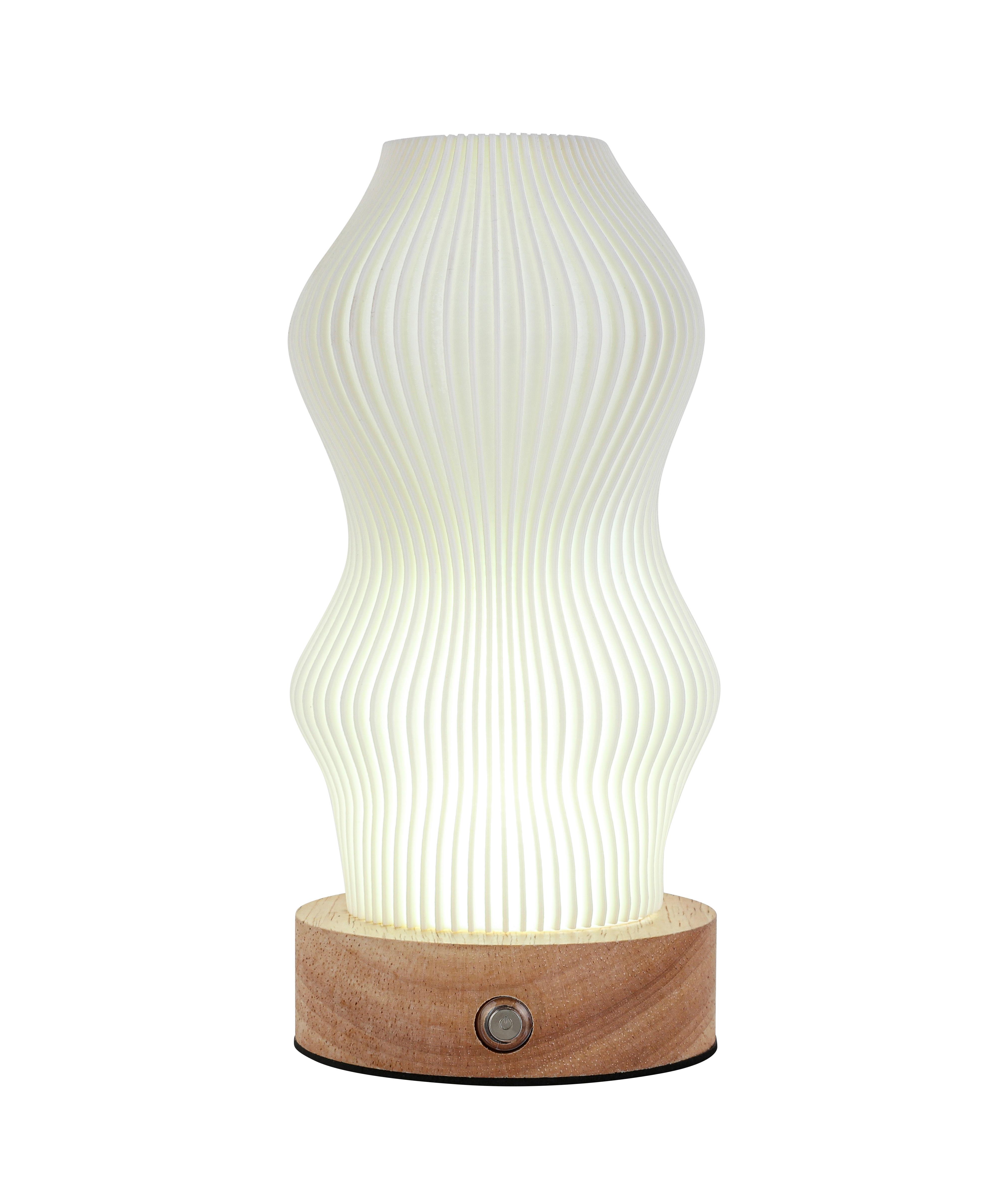 PORTABEL LAMPA GIRTL - vit/naturfärgad, Modern, metall/trä (14/21cm) - Mömax