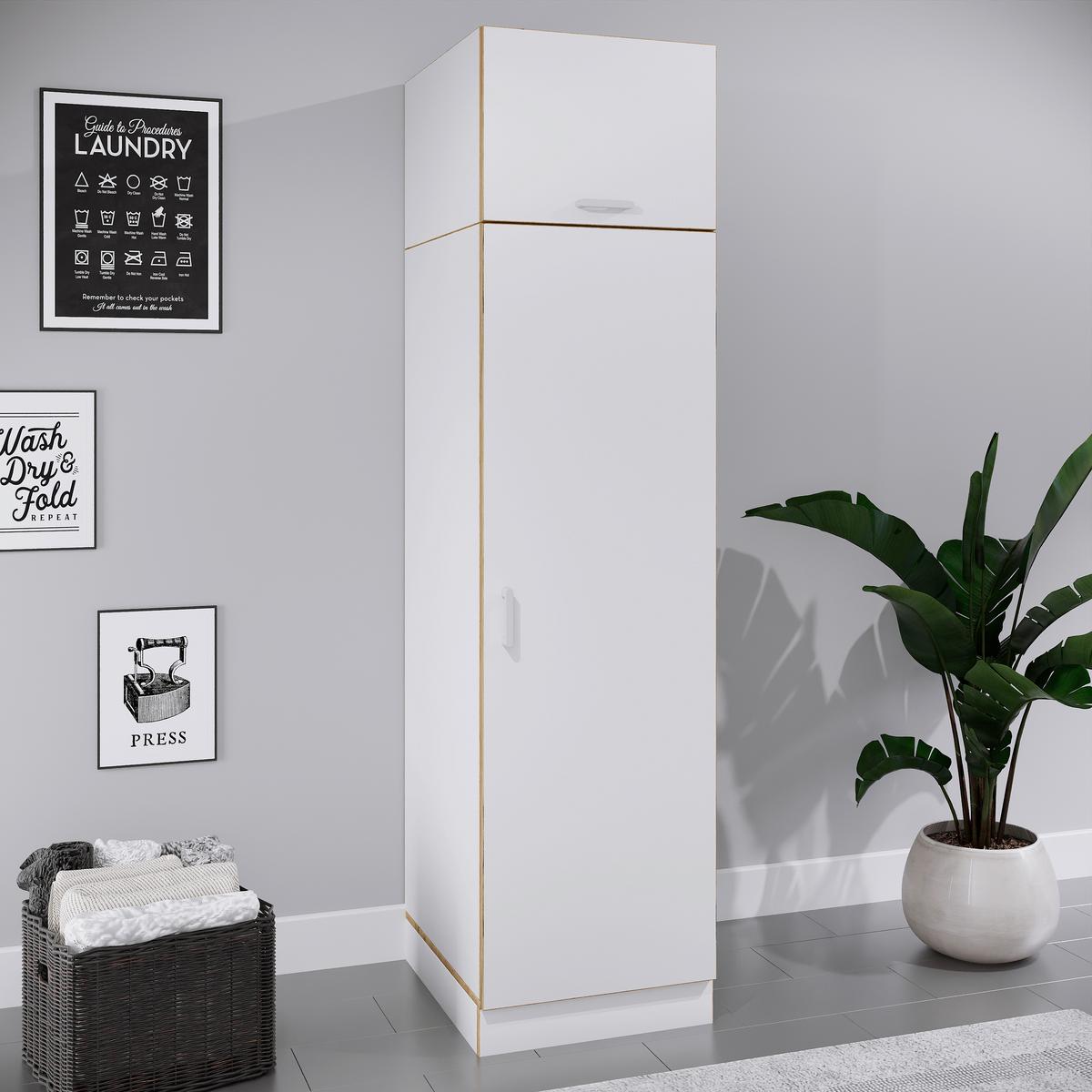 Wäscheschrank Rislo - Honigeiche/Weiss, Trend, Holzwerkstoff/Kunststoff (50/200/60cm) - MID.YOU