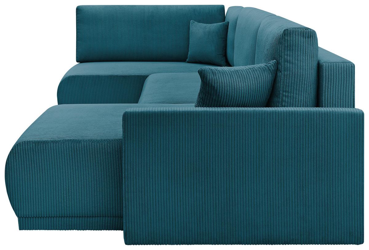 Coltar KIM U - turcoaz, Modern, lemn (146/313/160cm) - Modern Living