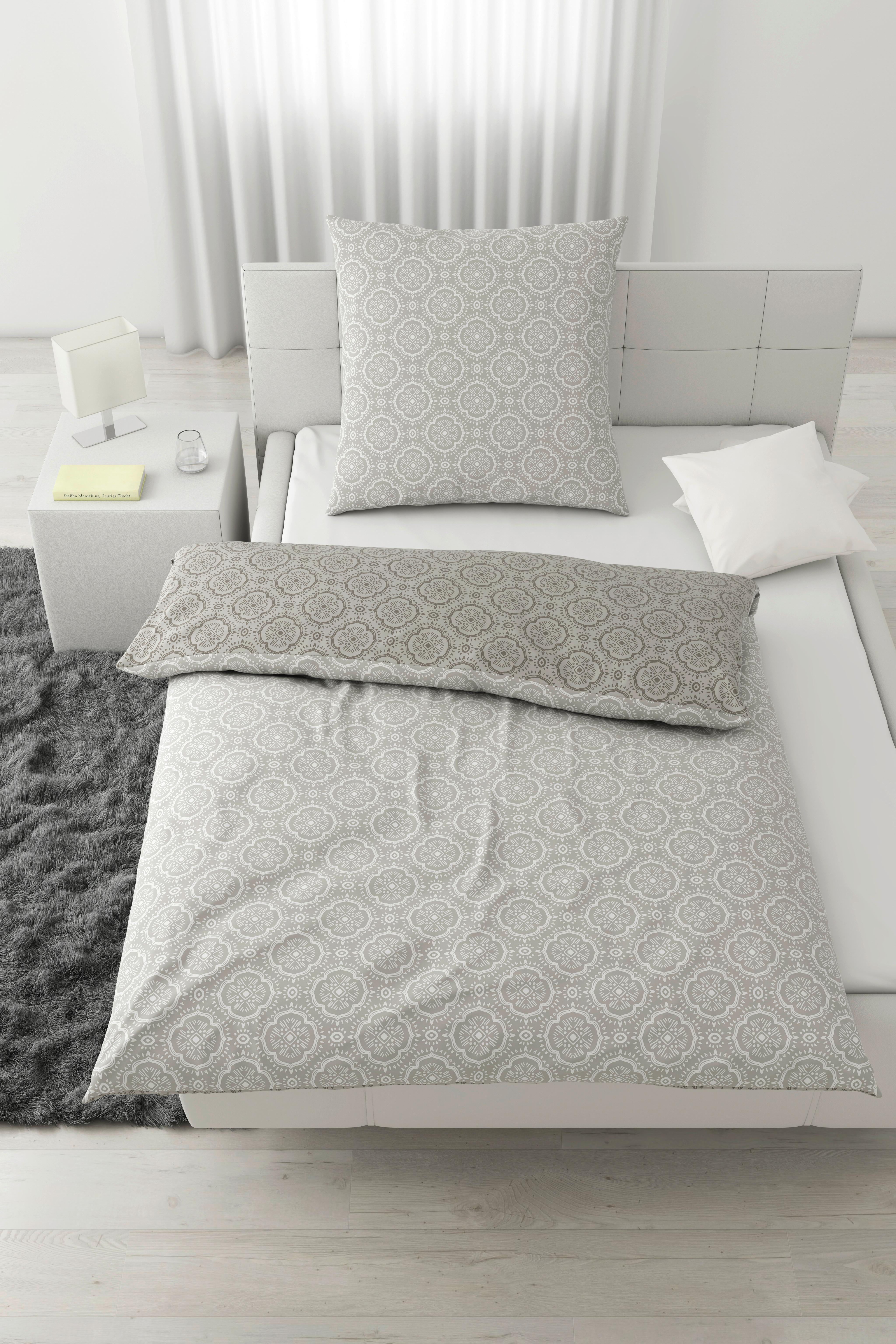 Bettwäsche Ethno Hellgrau ca. 135x200cm - Hellgrau, LIFESTYLE, Textil (135/200cm) - Mömax