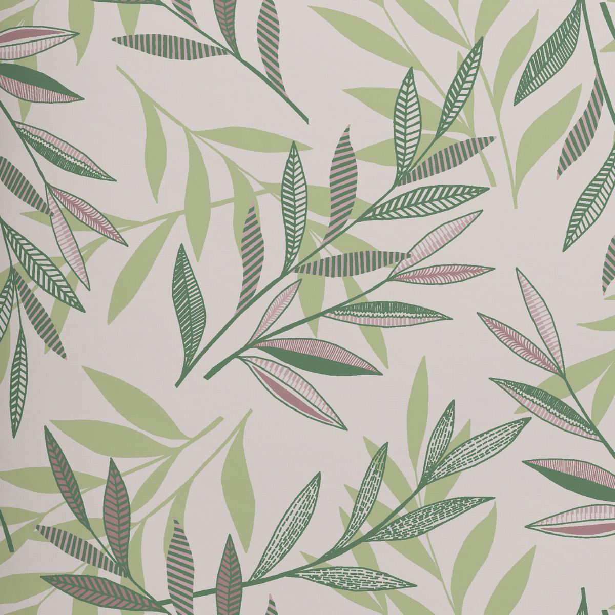 Bettwäsche Stitched Leaves Grün/Beige ca. 140x200cm - Beige/Grün, Textil (140/200cm) - Modern Living