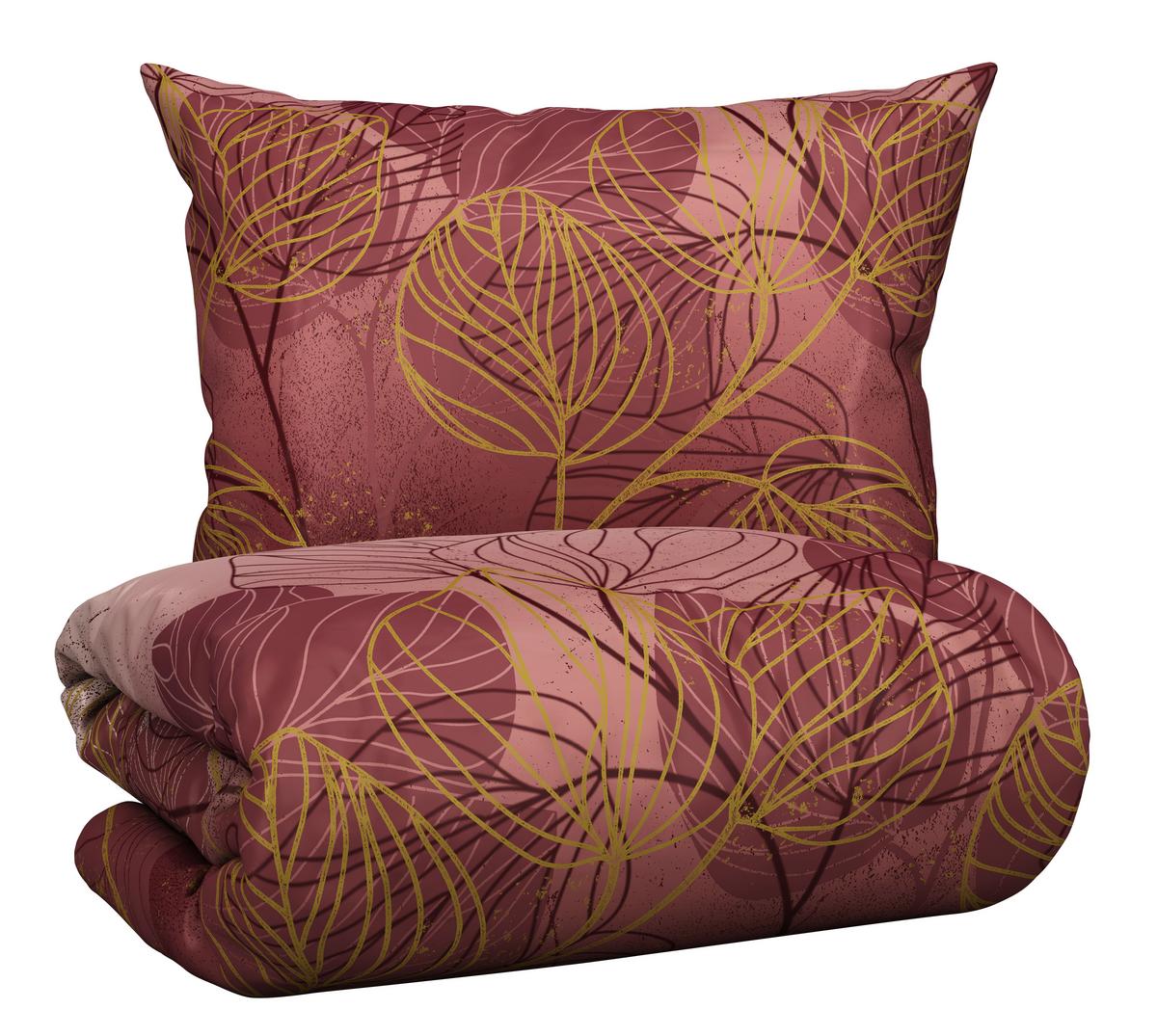 Bettwäsche Britt Ca. 160x210cm - Weinrot, Konventionell, Textil (160/210cm) - Premium Living
