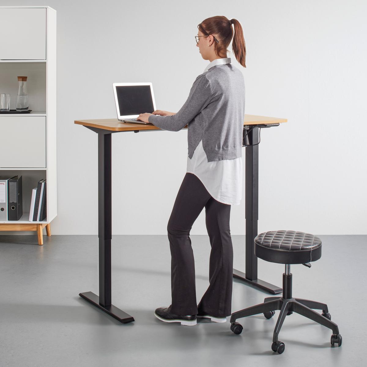 BIURKO EMIL -EXKLUSIV- - kolor dębowy/czarny, Modern, materiał drewnopochodny/tworzywo sztuczne (120/119/60cm) - Mömax