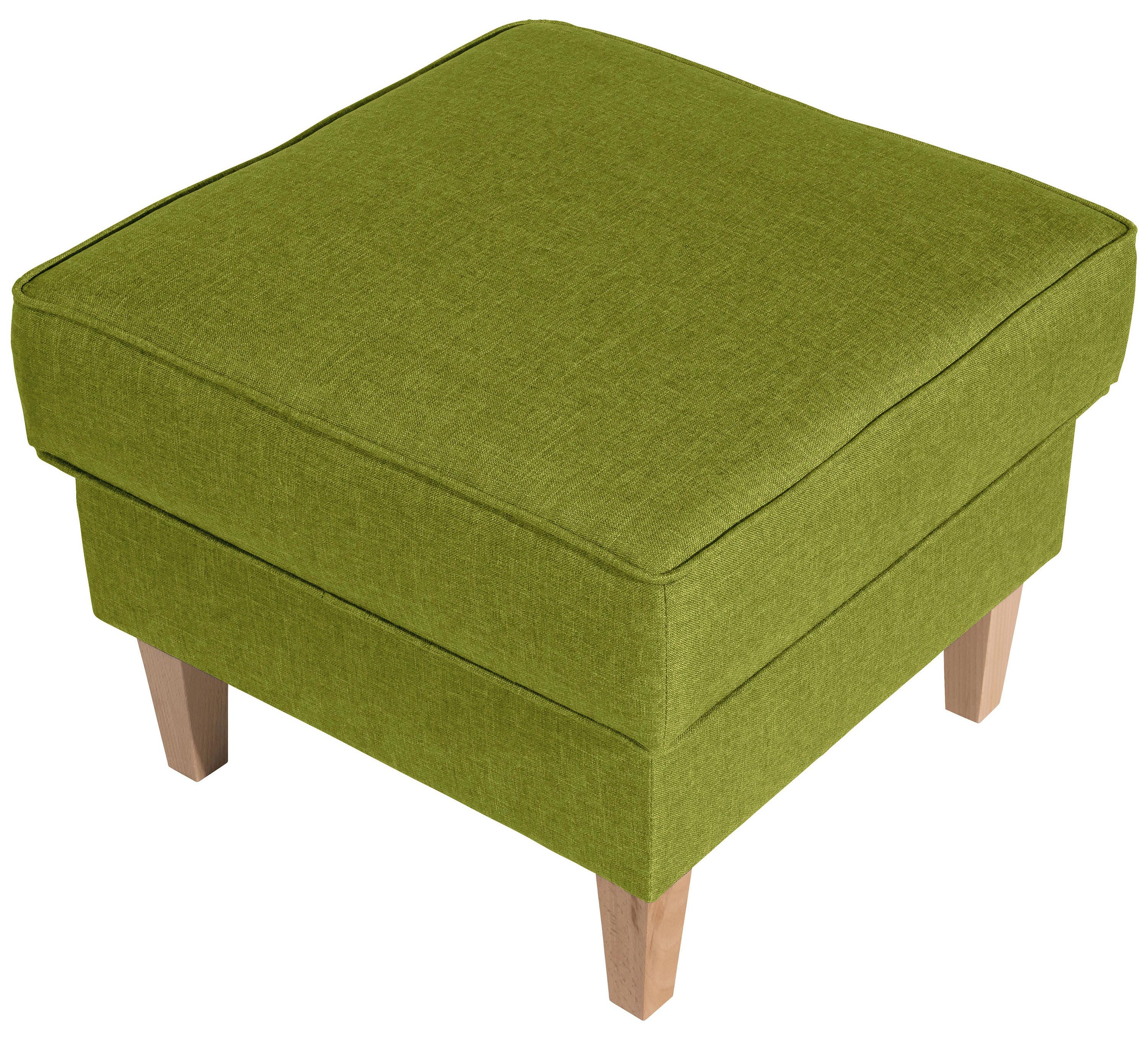 Hocker Lorris Hellgrün Flachgewebe - Buchefarben/Hellgrün, Design, Holz/Textil (53/45/53cm) - Max Winzer