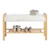 HALLBÄNK ADUA -SB- -EXKLUSIV- - vit/naturfärgad, Modern, trämaterial/textil (87/50/30cm) - Mömax
