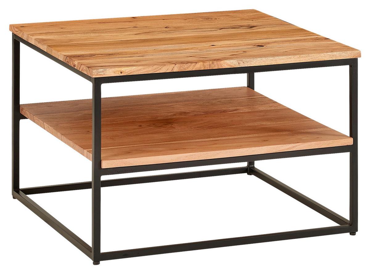 COUCHTISCH WL6.363 - Schwarz/Akaziefarben, MODERN, Holz/Metall (60/60/41cm) - MID.YOU