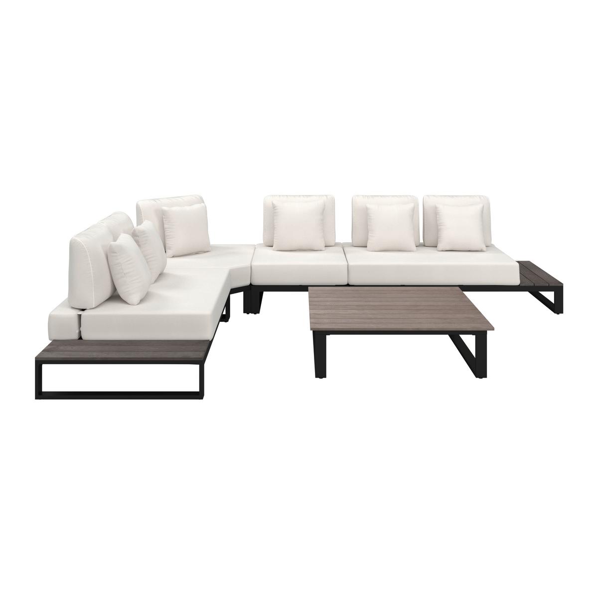 Garnitură grădină Silvano - alb/negru, Modern, plastic/metal (323/79cm) - Bessagi Garden