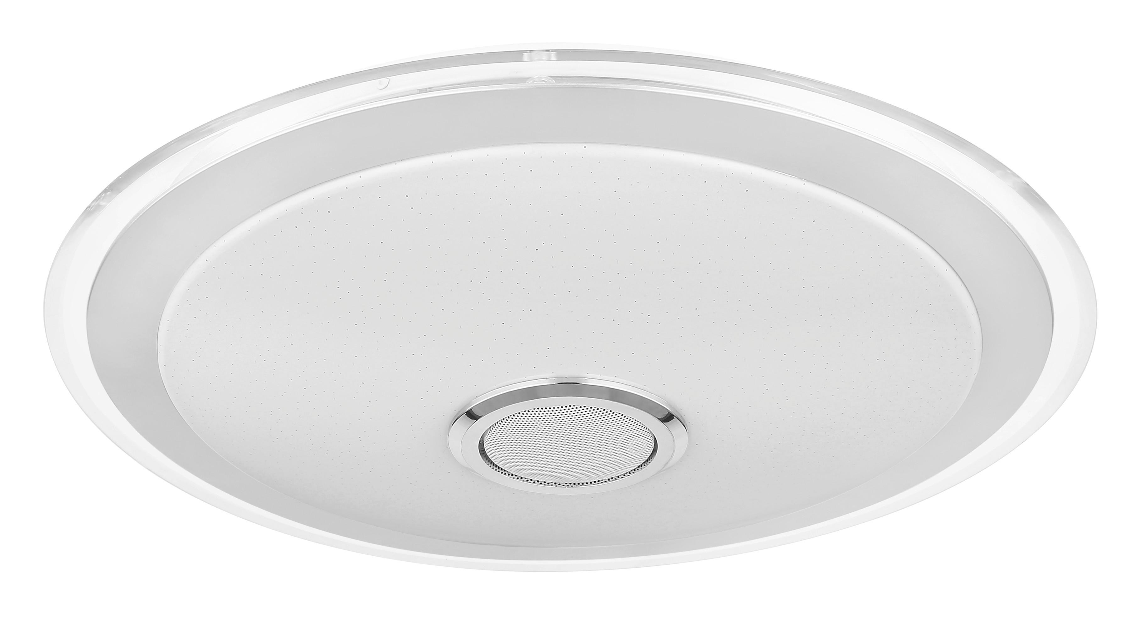 LED-Deckenleuchte Dunny max. 24 Watt - Chromfarben/Klar, KONVENTIONELL, Kunststoff/Metall (43/10,5cm) - Globo