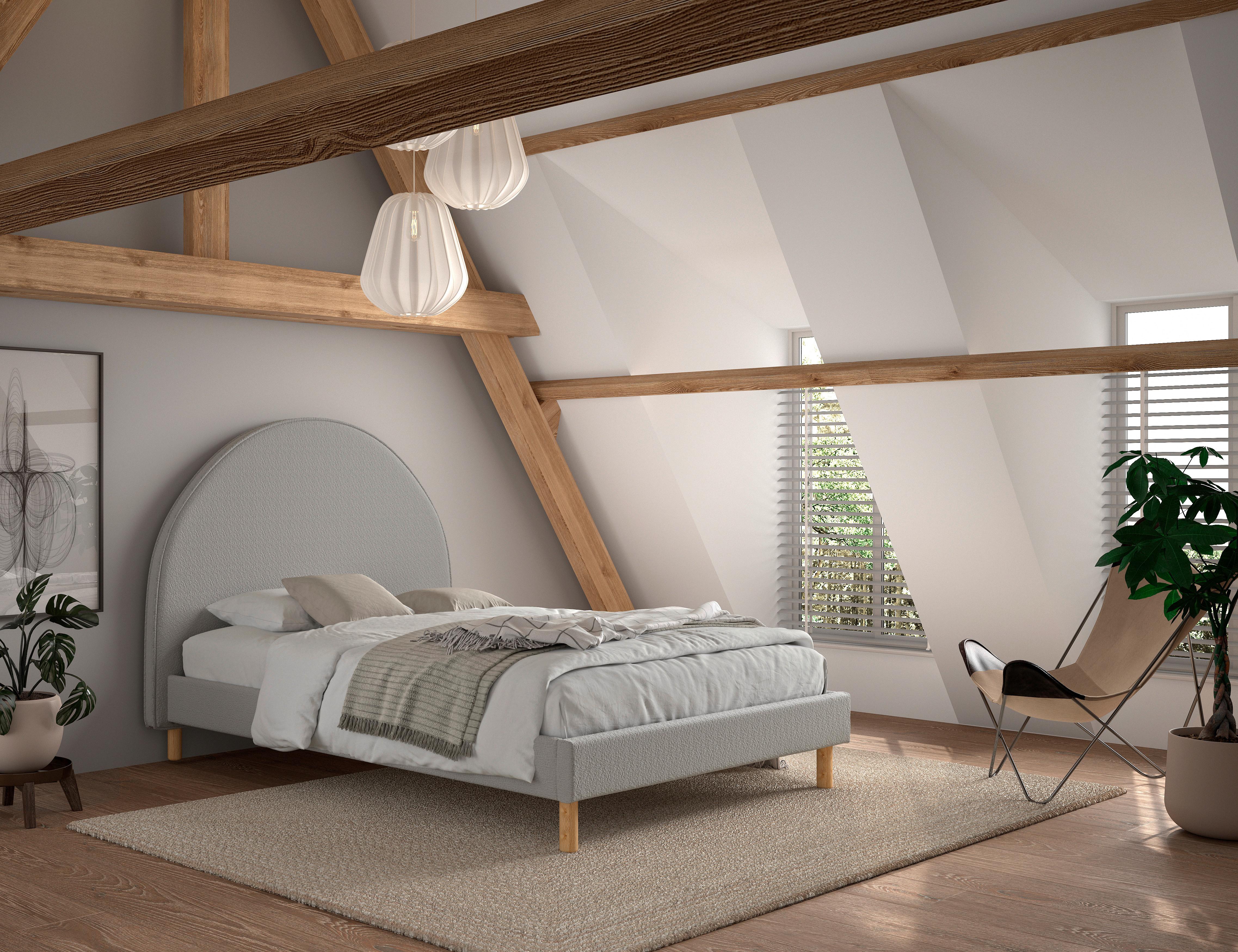 Kinder-/Juniorbett Moon ca. 140x200 cm Grau - Naturfarben/Grau, ROMANTIK / LANDHAUS, Holz/Textil (140/200cm) - MID.YOU