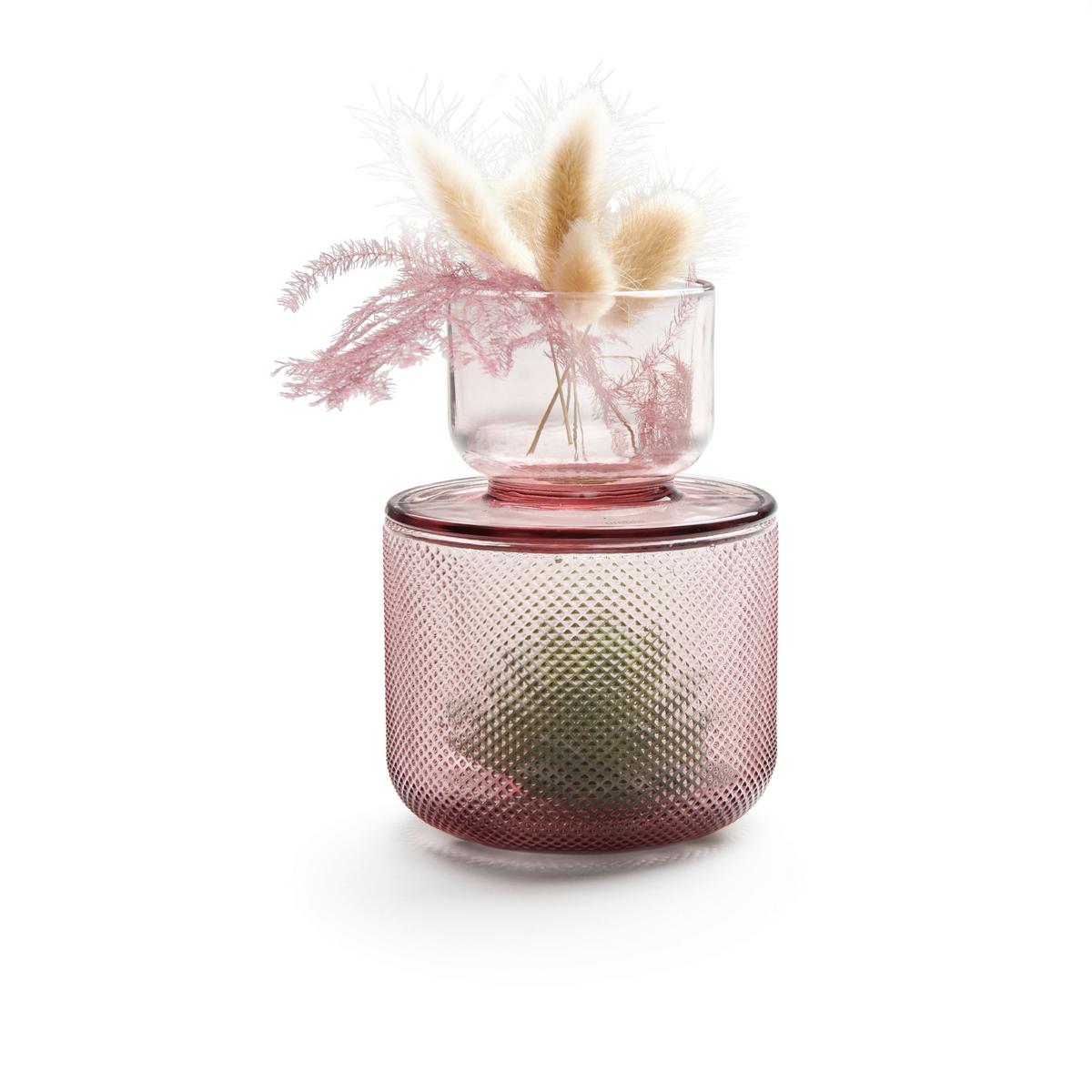 Dekodose Smoked in Rosa aus Glas - Rosa, Glas (10/14cm) - Modern Living