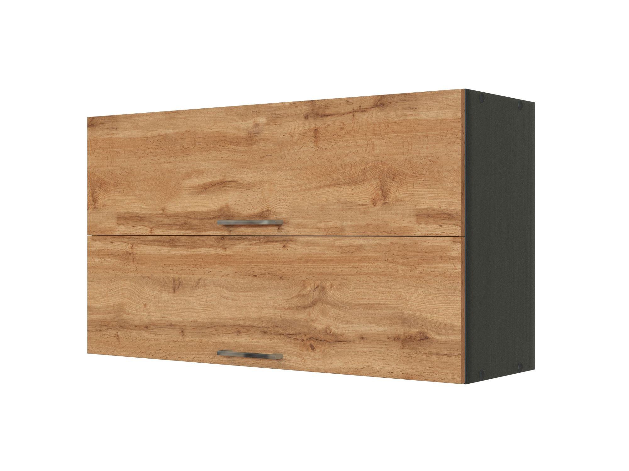 Held Küchenoberschrank ca. 100 cm Eichefarben - Chromfarben/Anthrazit, MODERN, Holzwerkstoff/Metall (100/57/34cm) - Held