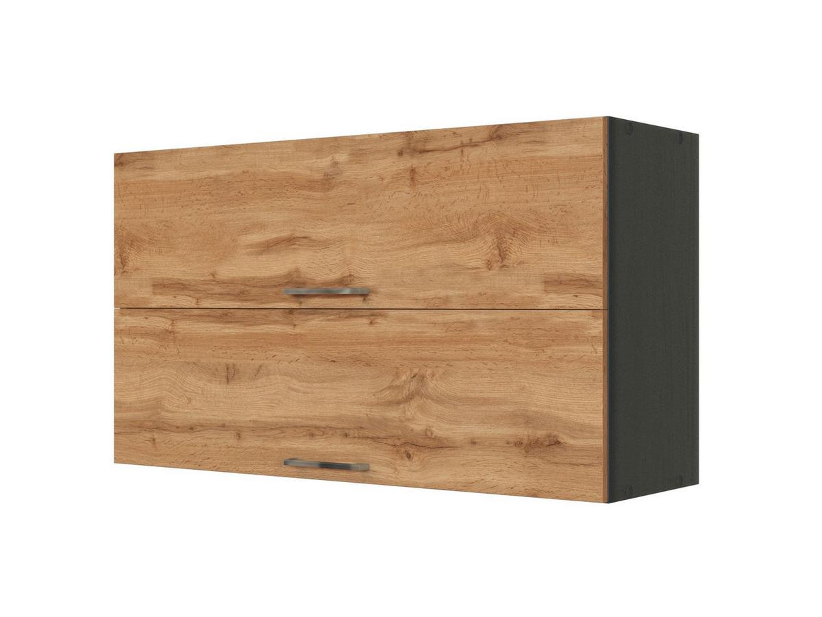 Held Küchenoberschrank ca. 100 cm Eichefarben - Chromfarben/Anthrazit, MODERN, Holzwerkstoff/Metall (100/57/34cm) - Held