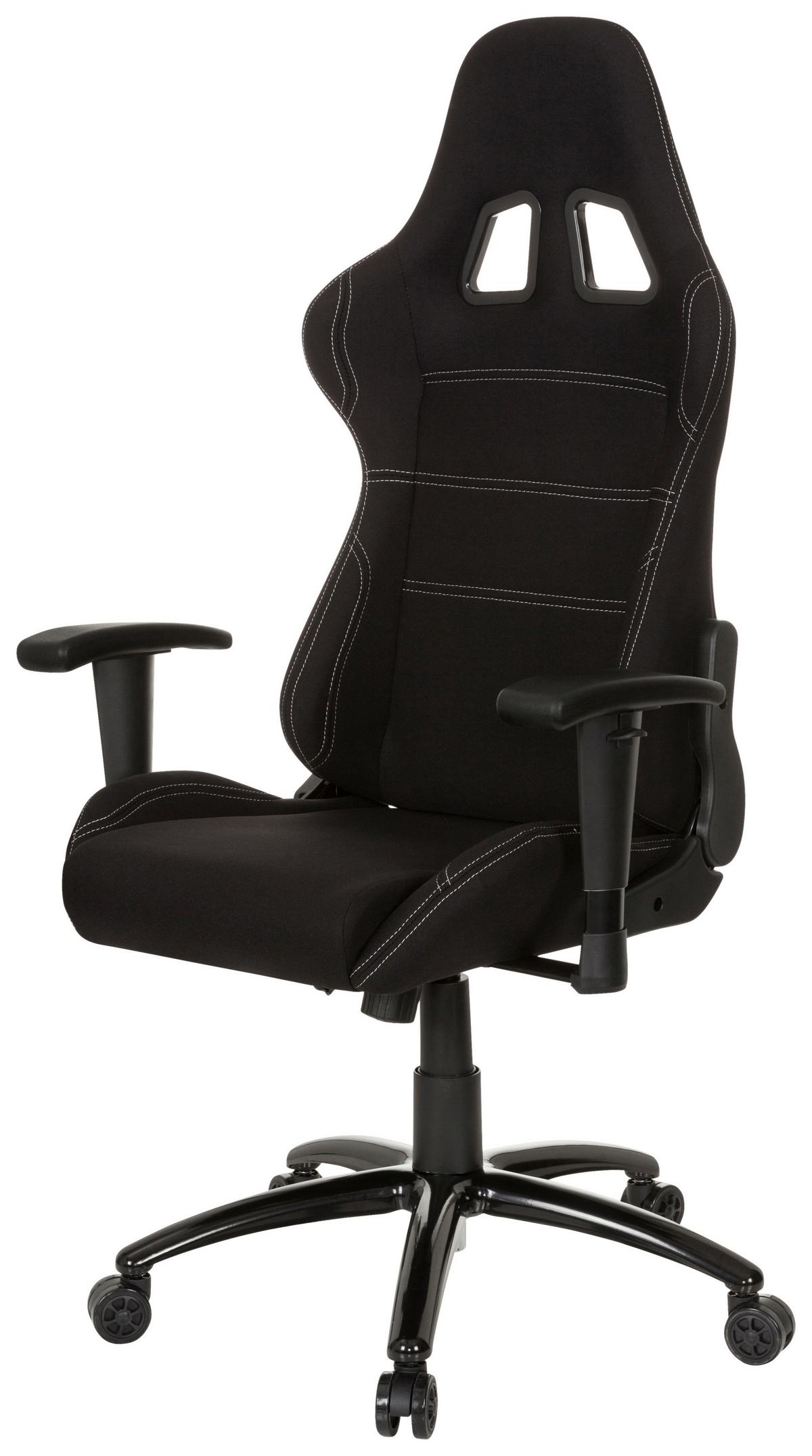 Gaming Stol Game Force, Črna - črna/bela, Basics, kovina/umetna masa (72/140/63cm) - MID.YOU