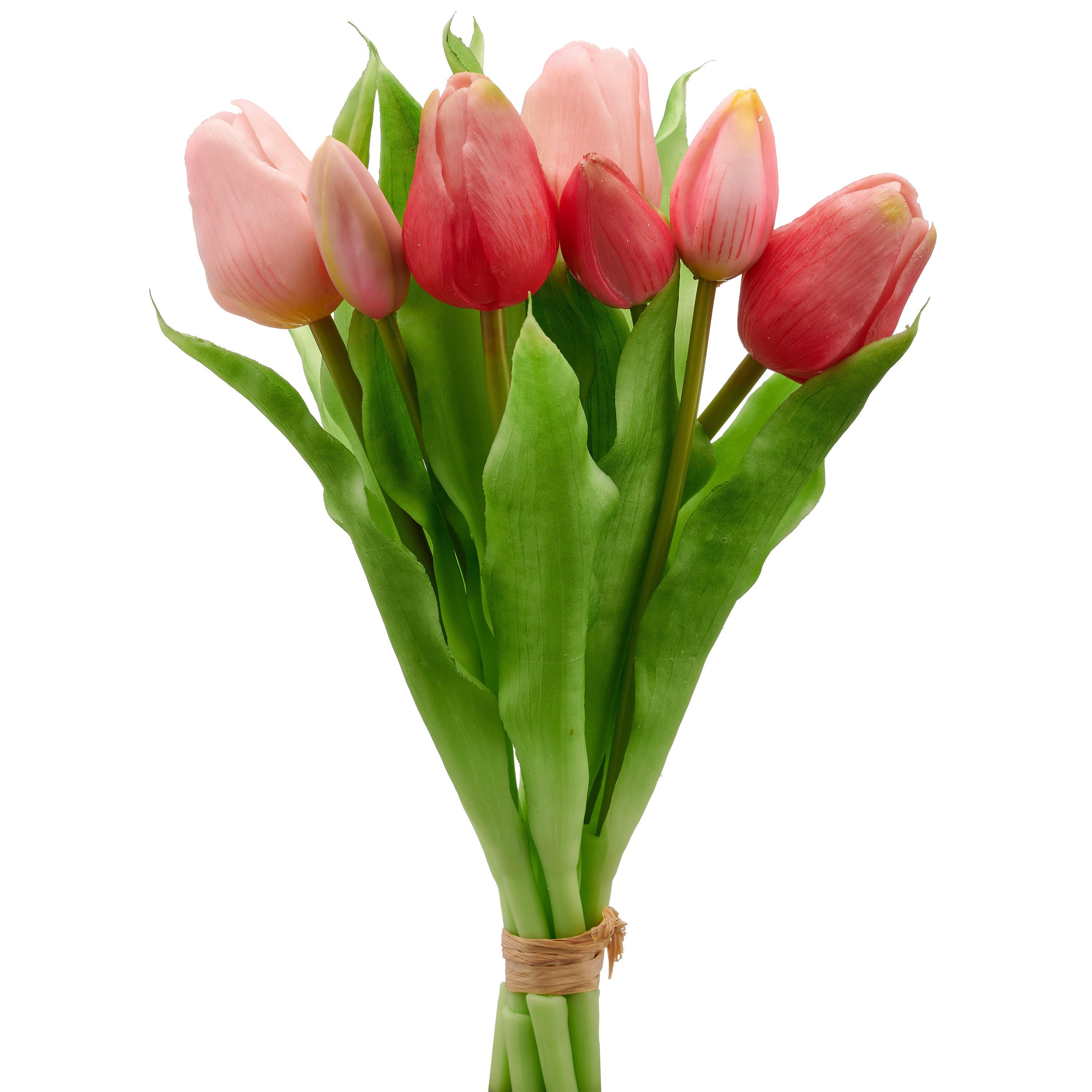 Tulpe Rosa/grün - Pink/Rosa, Basics, Kunststoff/Metall (31cm) - Mömax