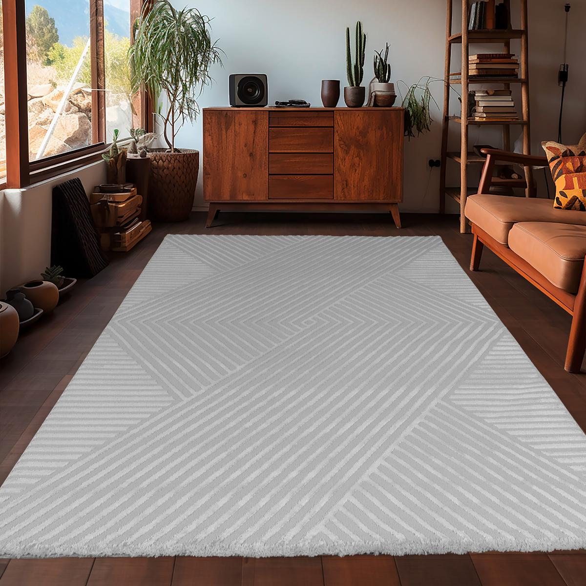 Tkana Preproga Sahara, Srebrna, 80x150cm - srebrne barve, Design, tekstil (80/150cm) - Novel