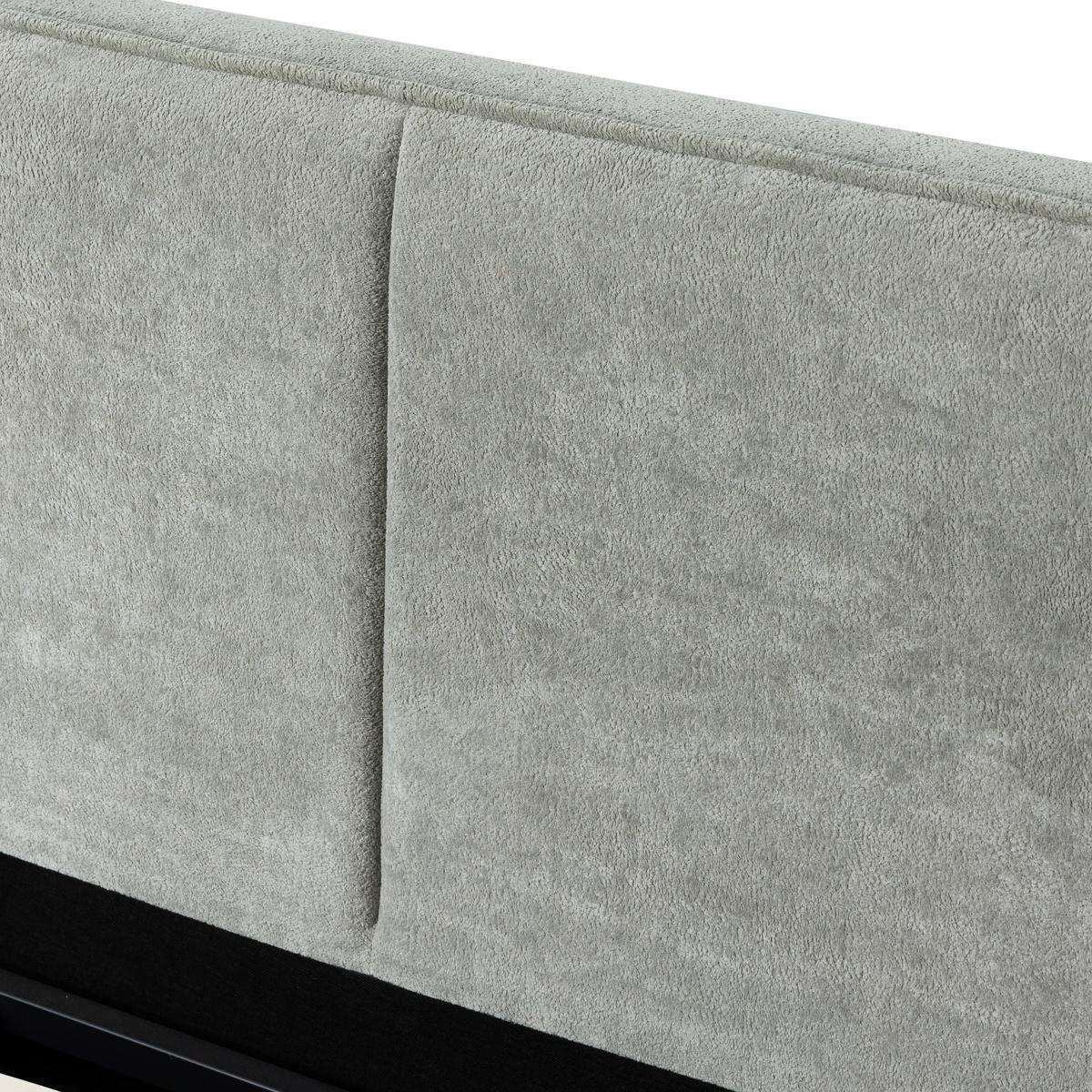 Polsterbett Serena Grau ca. 180x200 cm Stauraum - Schwarz/Grau, MODERN, Holz/Holzwerkstoff (180/200cm) - Bessagi Home