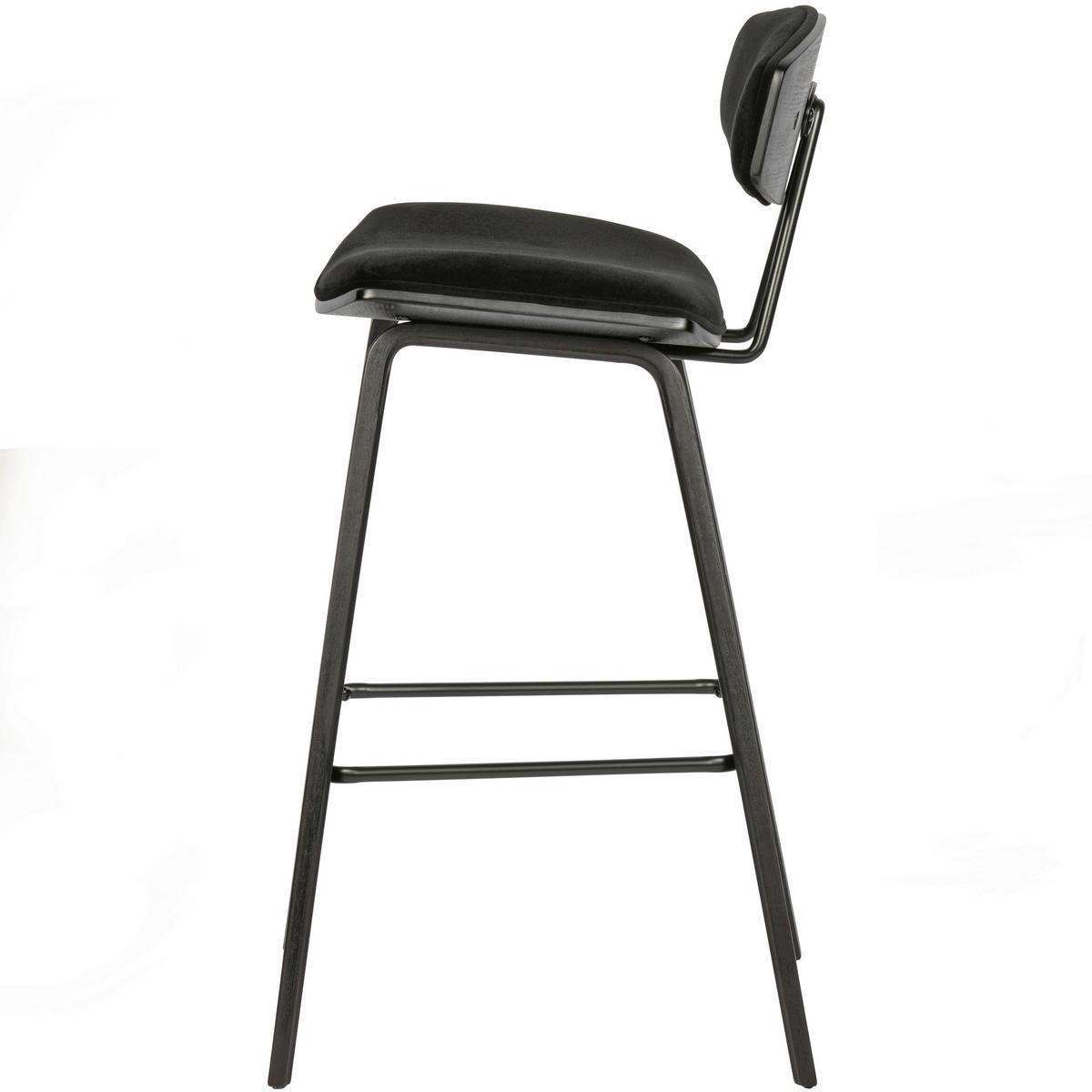 BARHOCKER-SET Senn Schwarz B: 42cm - Schwarz, MODERN, Textil/Metall (42/91/48cm) - Livetastic