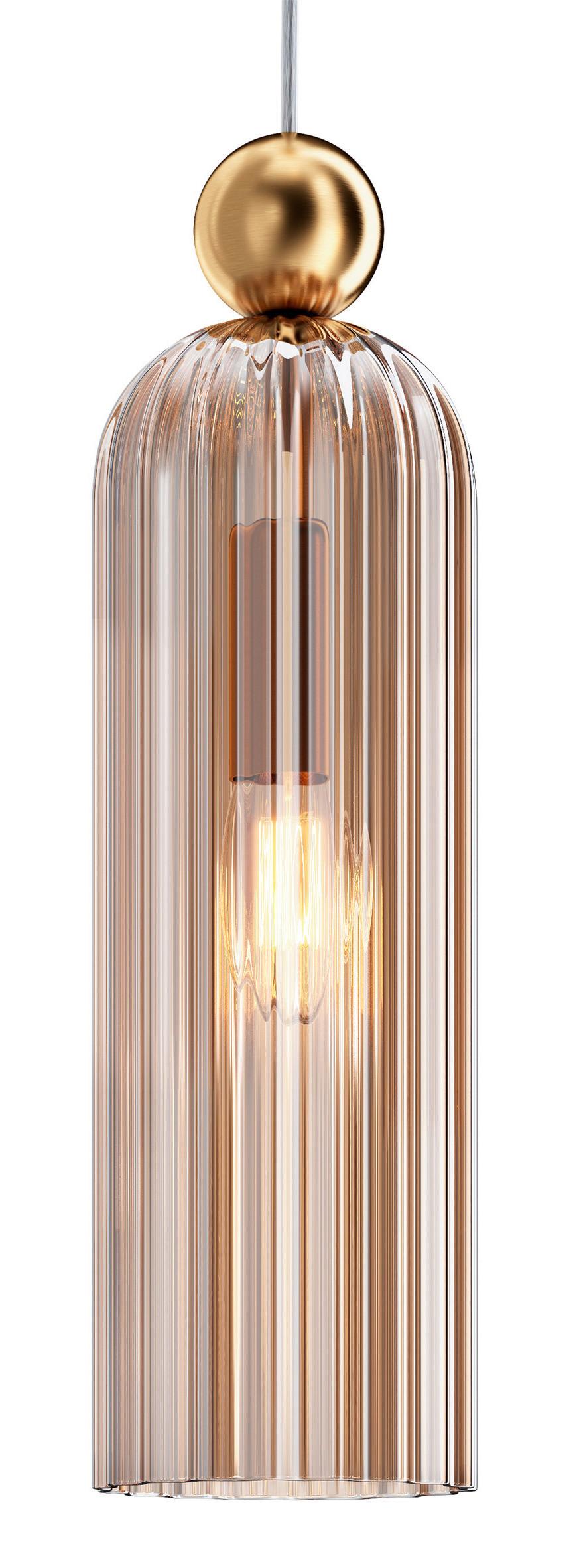 Pendelleuchte Antic Gold max. 40 Watt - Cognac/Goldfarben, Trend, Glas/Metall (10/34,7/10cm) - MAYTONI