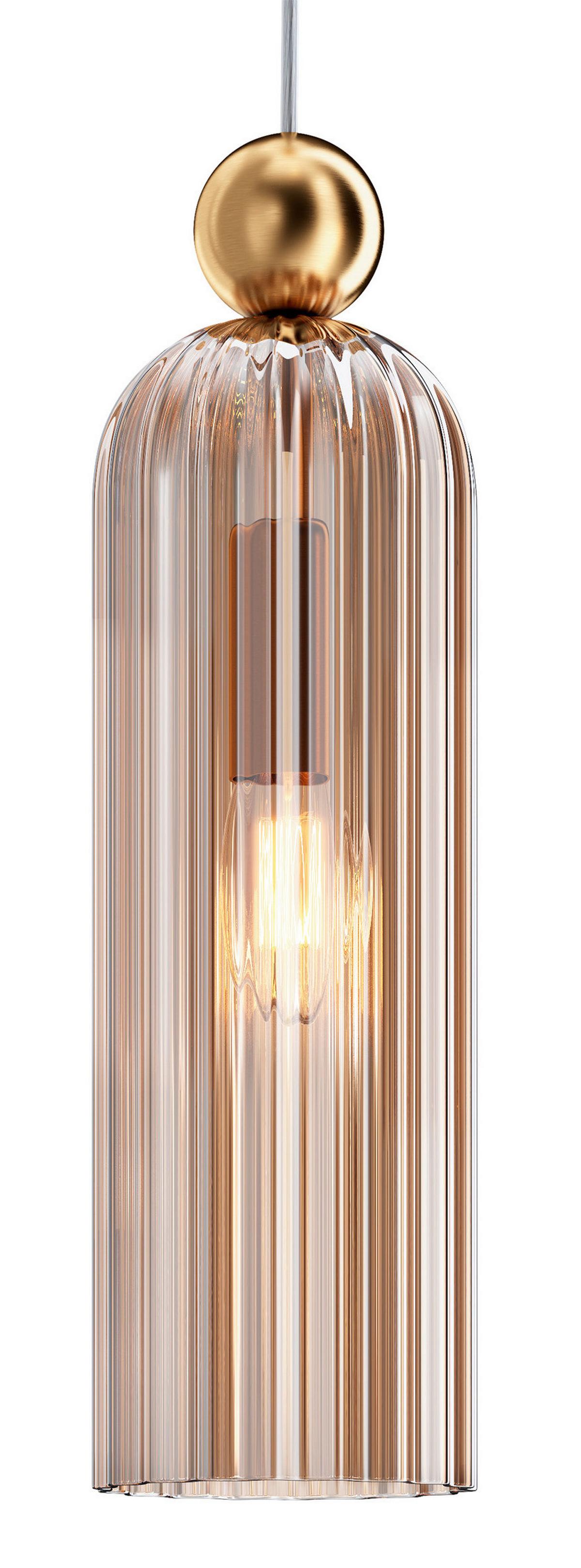 Pendelleuchte Antic Gold max. 40 Watt - Cognac/Goldfarben, Trend, Glas/Metall (10/34,7/10cm) - MAYTONI