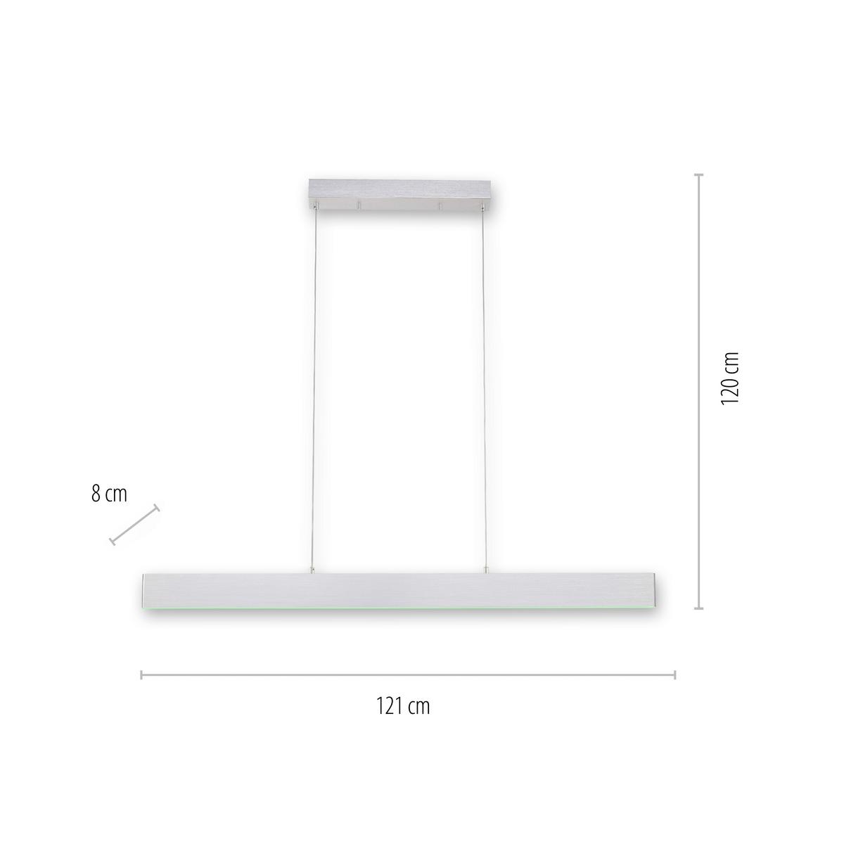 LED-Hängeleuchte Nila in Alufarben max. 28 Watt - Alufarben, MODERN, Kunststoff/Metall (121/8/120cm)