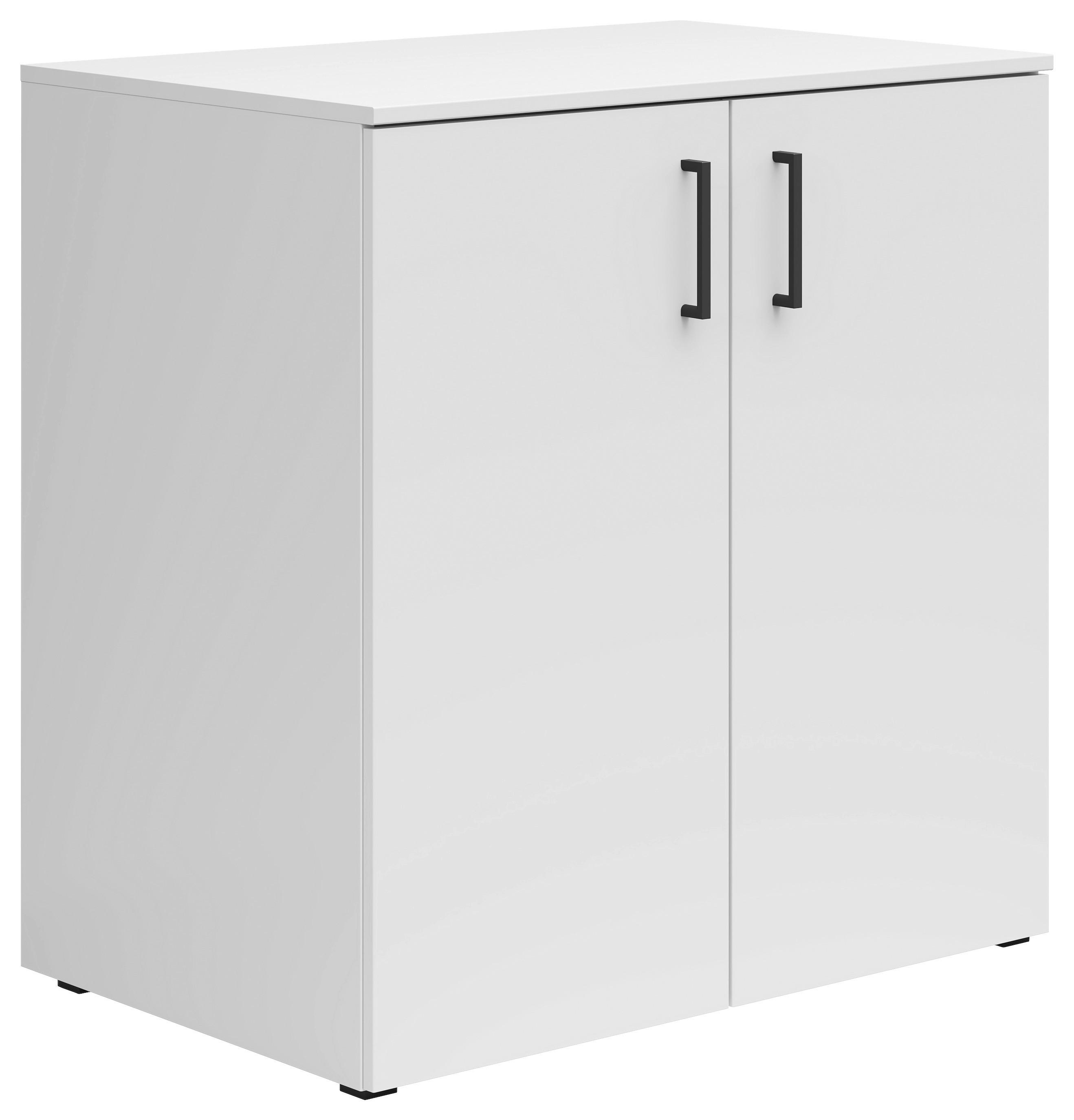 Kommode Multistauraum Weiß - Anthrazit/Schwarz, MODERN, Holzwerkstoff/Kunststoff (80/83/52cm) - Mömax