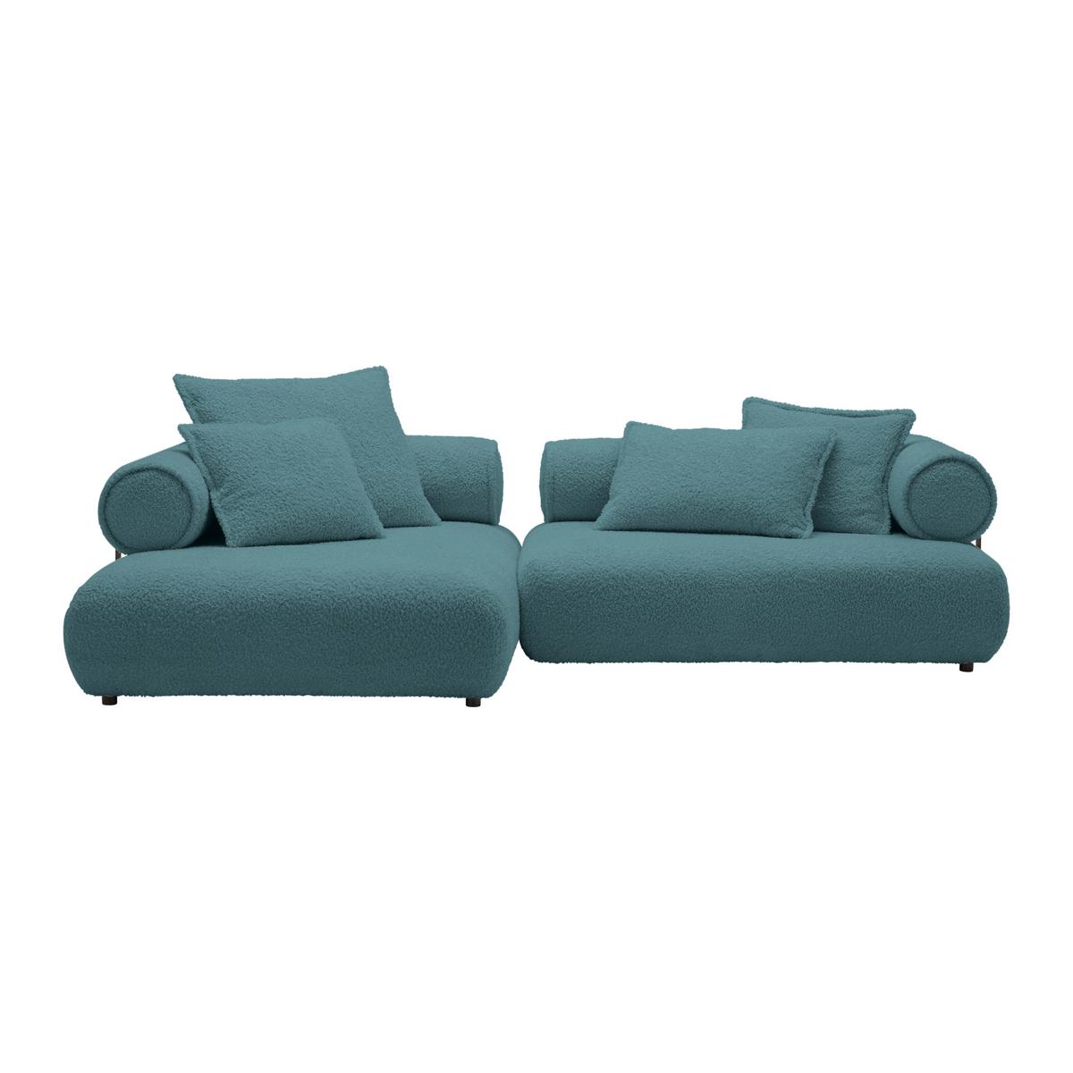 Wohnlandschaft Casimir Petrol - Petrol/Schwarz, LIFESTYLE, Kunststoff/Textil (180/310cm) - Premium Living
