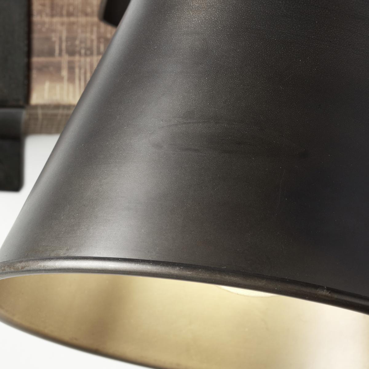 Wandleuchte  Plow in Schwarz max. 10 Watt - Schwarz, Design, Holz/Metall (24/25cm) - Brilliant