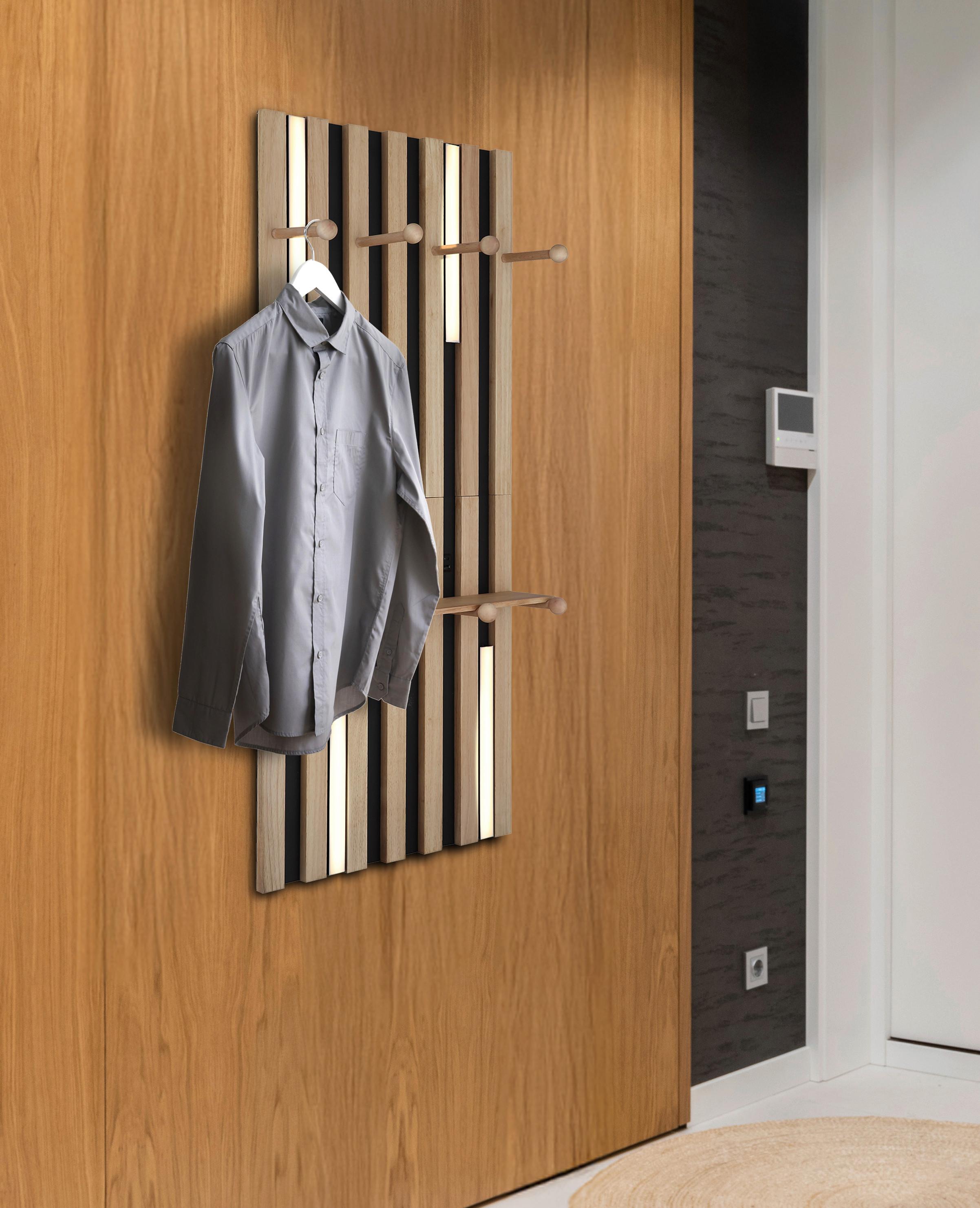 LED-WANDLEUCHTE 78413 DUANE - Weiss/Schwarz, Natur, Holz/Kunststoff (50/110cm) - Globo