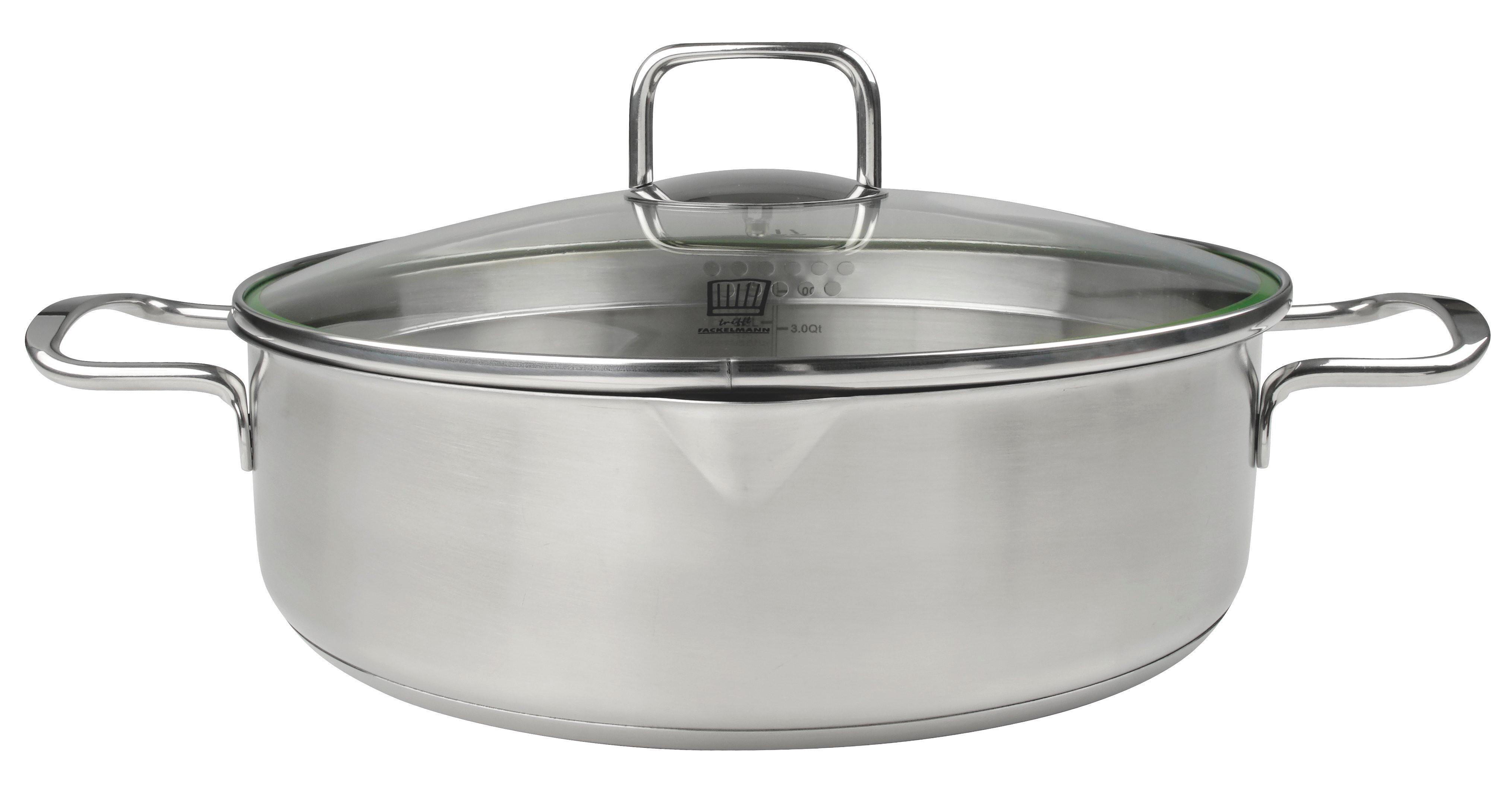 Tigaie pentru servire Munich 4L - culoare inox, Design, sticlă/metal (28cm) - Chefkoch+Fackelmann