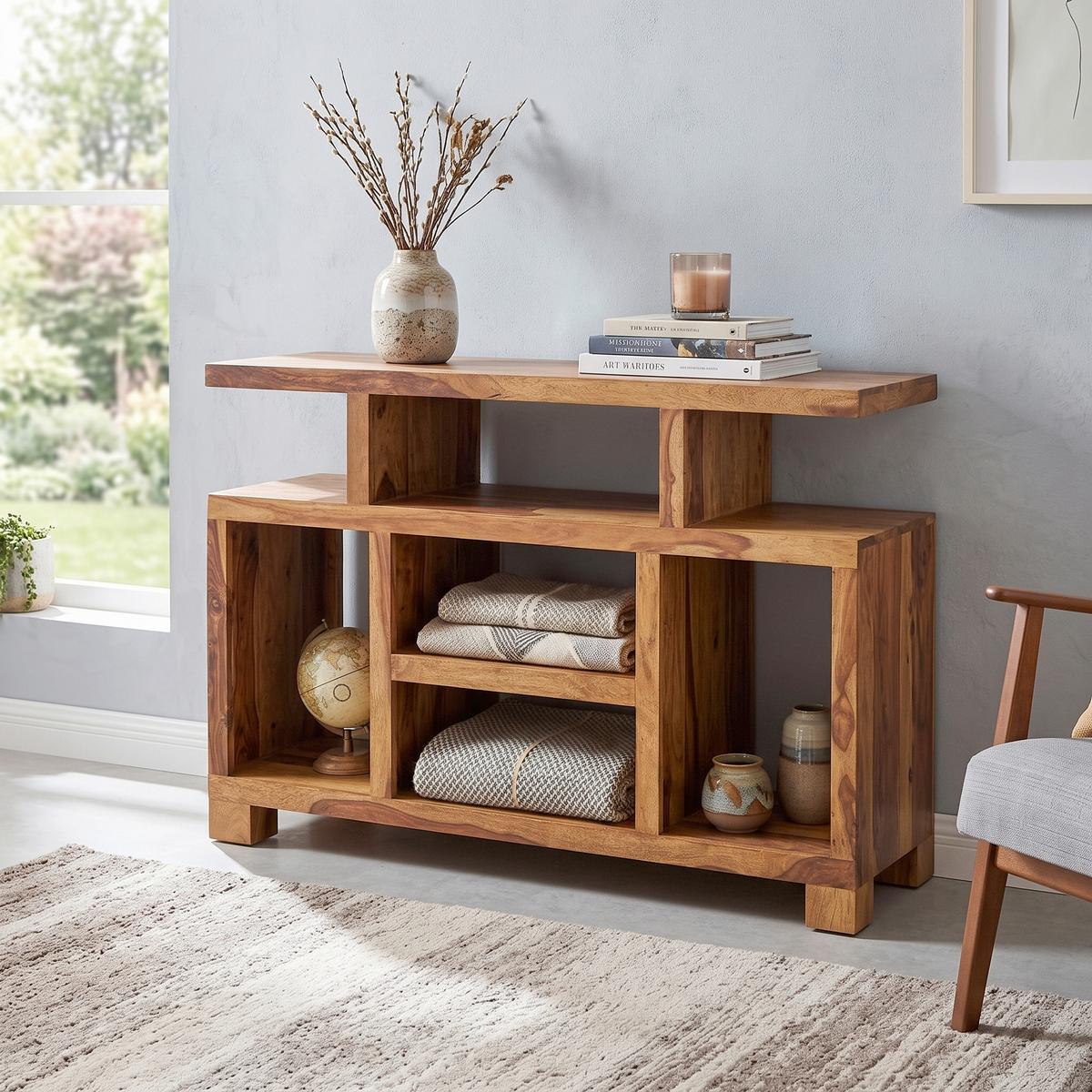 Sideboard in Sheeshamfarben ca. 115x76,5x41 cm, Echtholz - Sheeshamfarben, Design, Holz (115/76,5/41cm) - MID.YOU