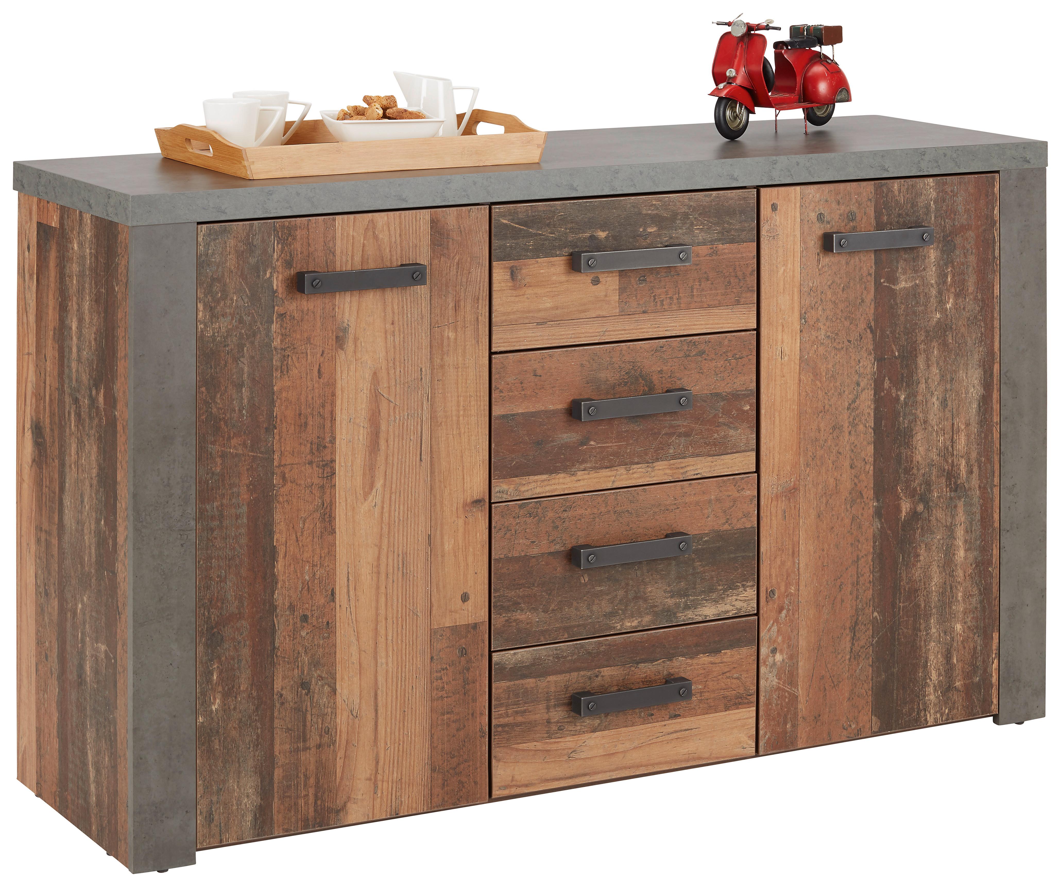 Kommode in Dunkelbraun - Dunkelgrau/Dunkelbraun, KONVENTIONELL, Holzwerkstoff/Kunststoff (136/83/41cm) - Mömax